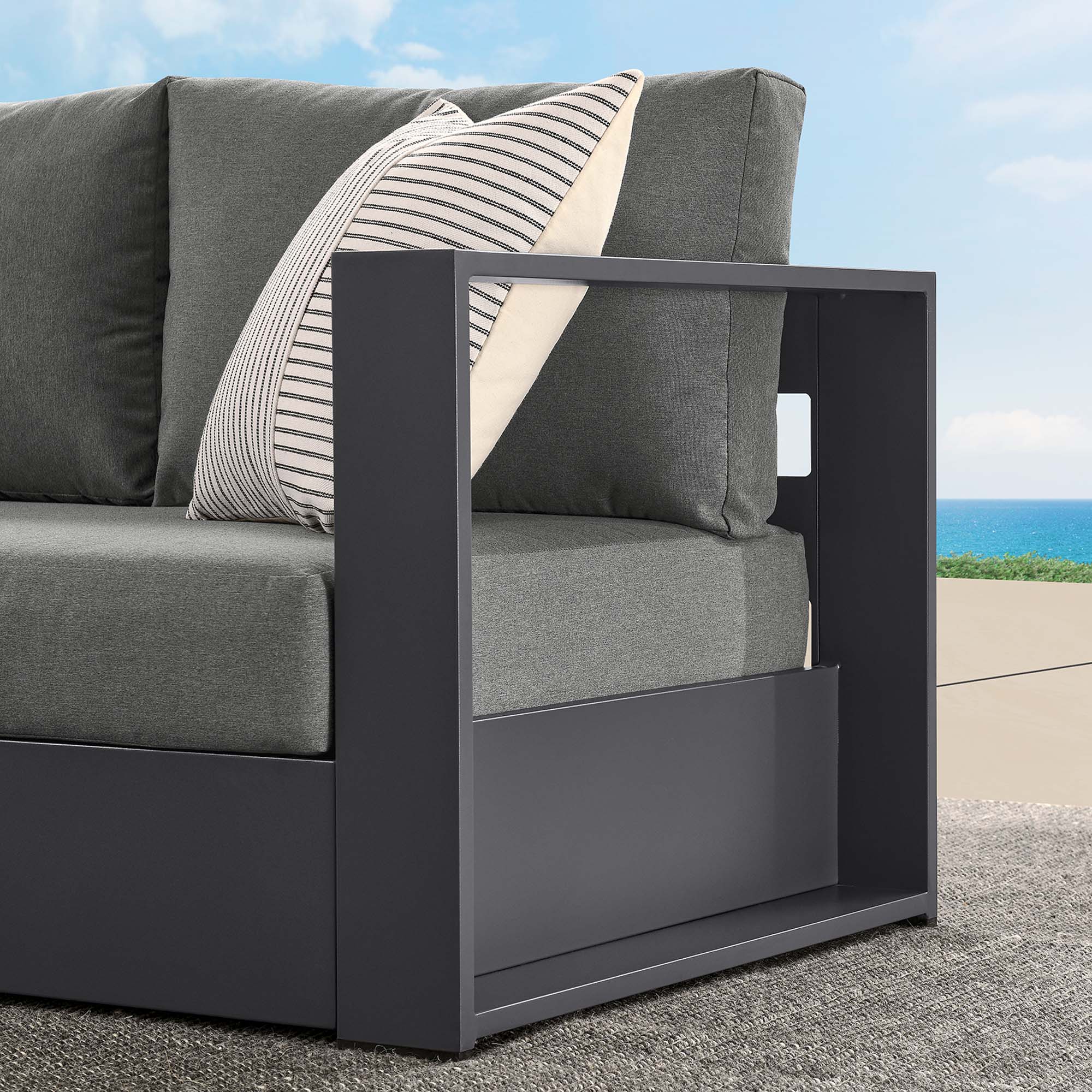 Modway Tahoe Outdoor Patio Powder-Coated Aluminum Modular Right-Facing Loveseat