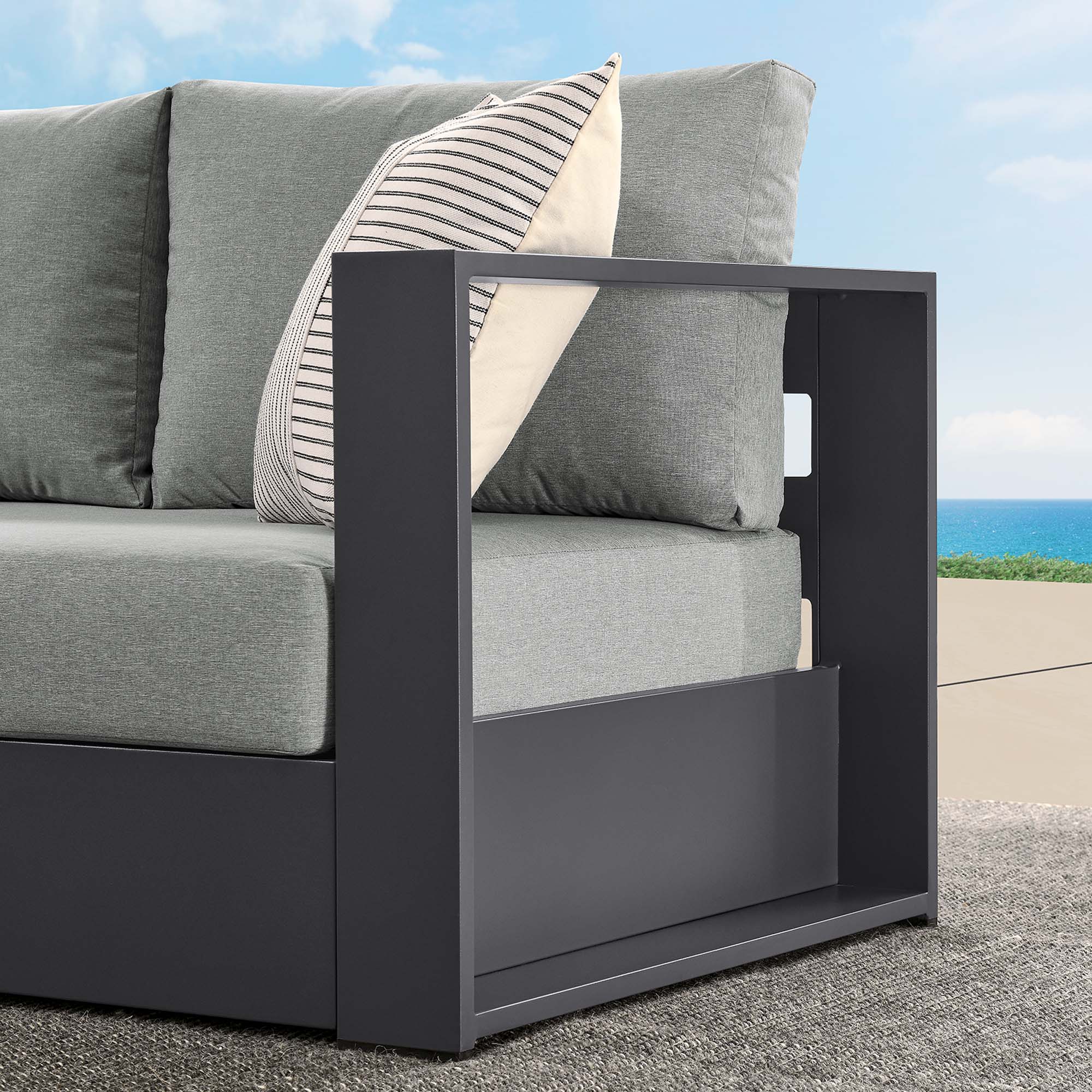 Modway Tahoe Outdoor Patio Powder-Coated Aluminum Modular Right-Facing Loveseat