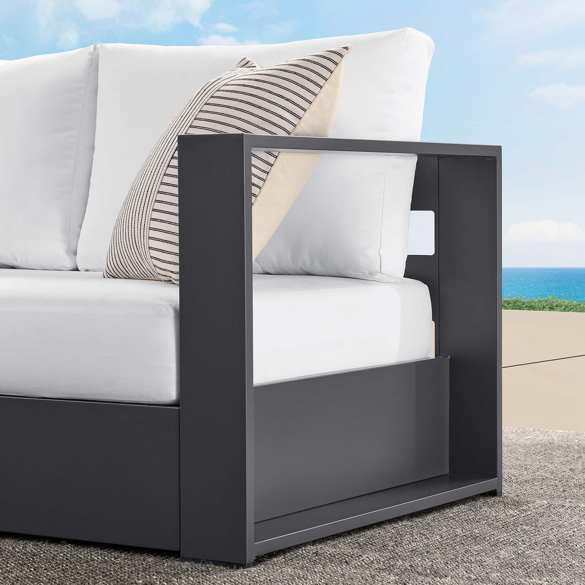 Modway Tahoe Outdoor Patio Powder-Coated Aluminum Modular Right-Facing Loveseat