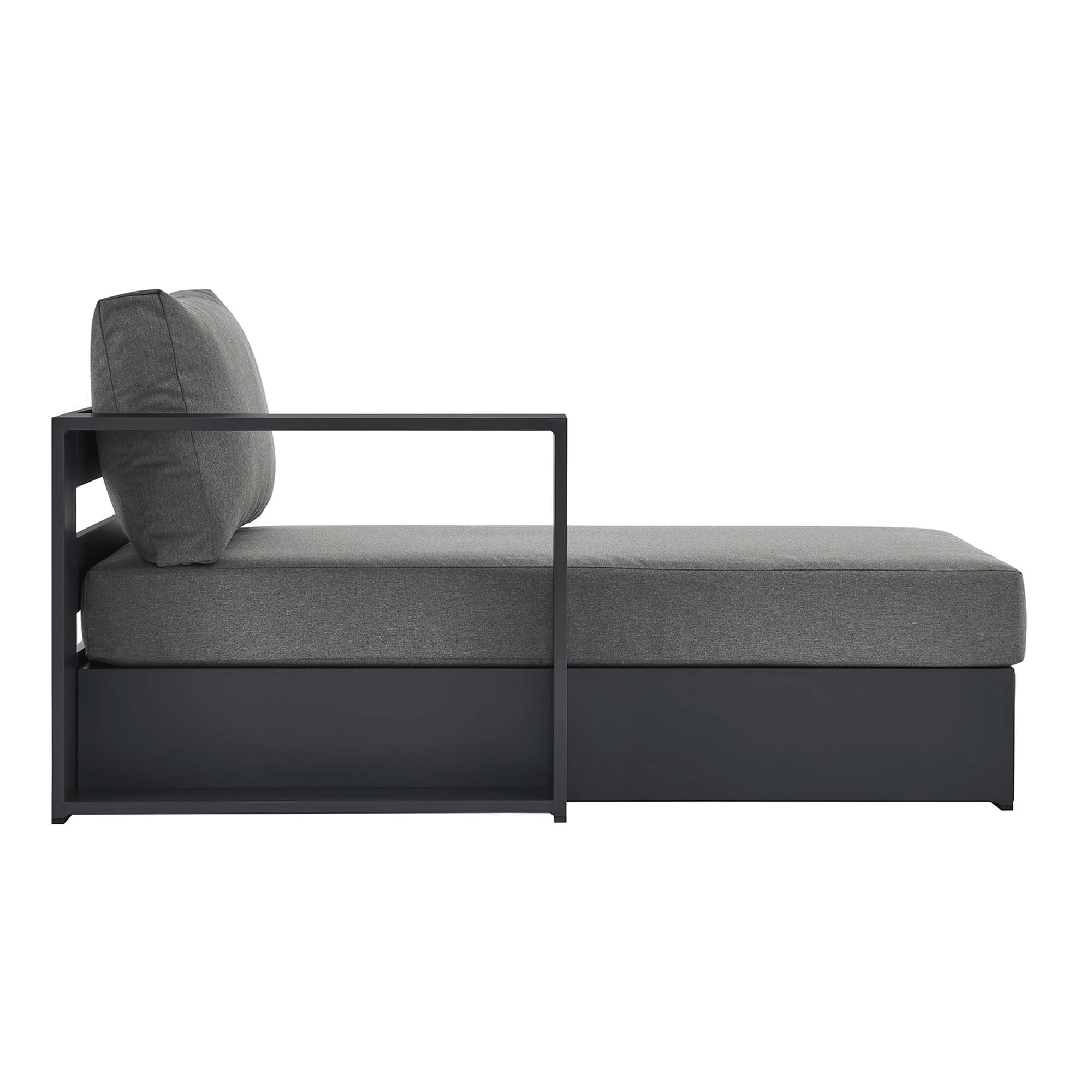 Modway Tahoe Outdoor Patio Powder-Coated Aluminum Modular Left-Facing Chaise Lounge