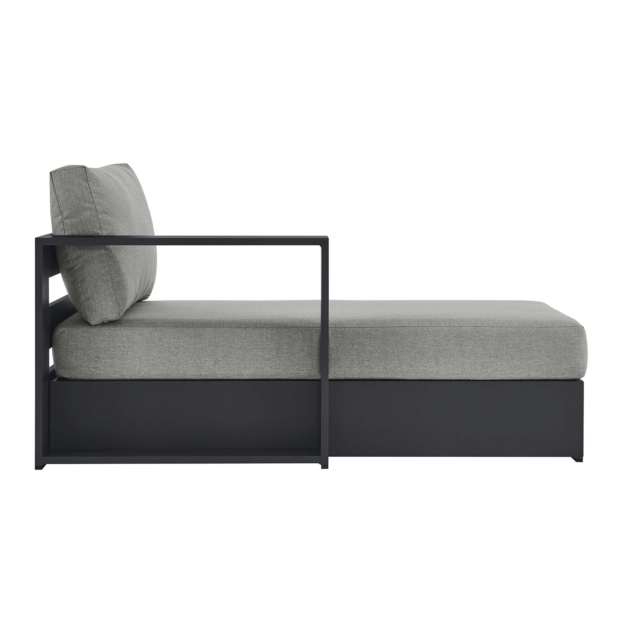 Modway Tahoe Outdoor Patio Powder-Coated Aluminum Modular Left-Facing Chaise Lounge