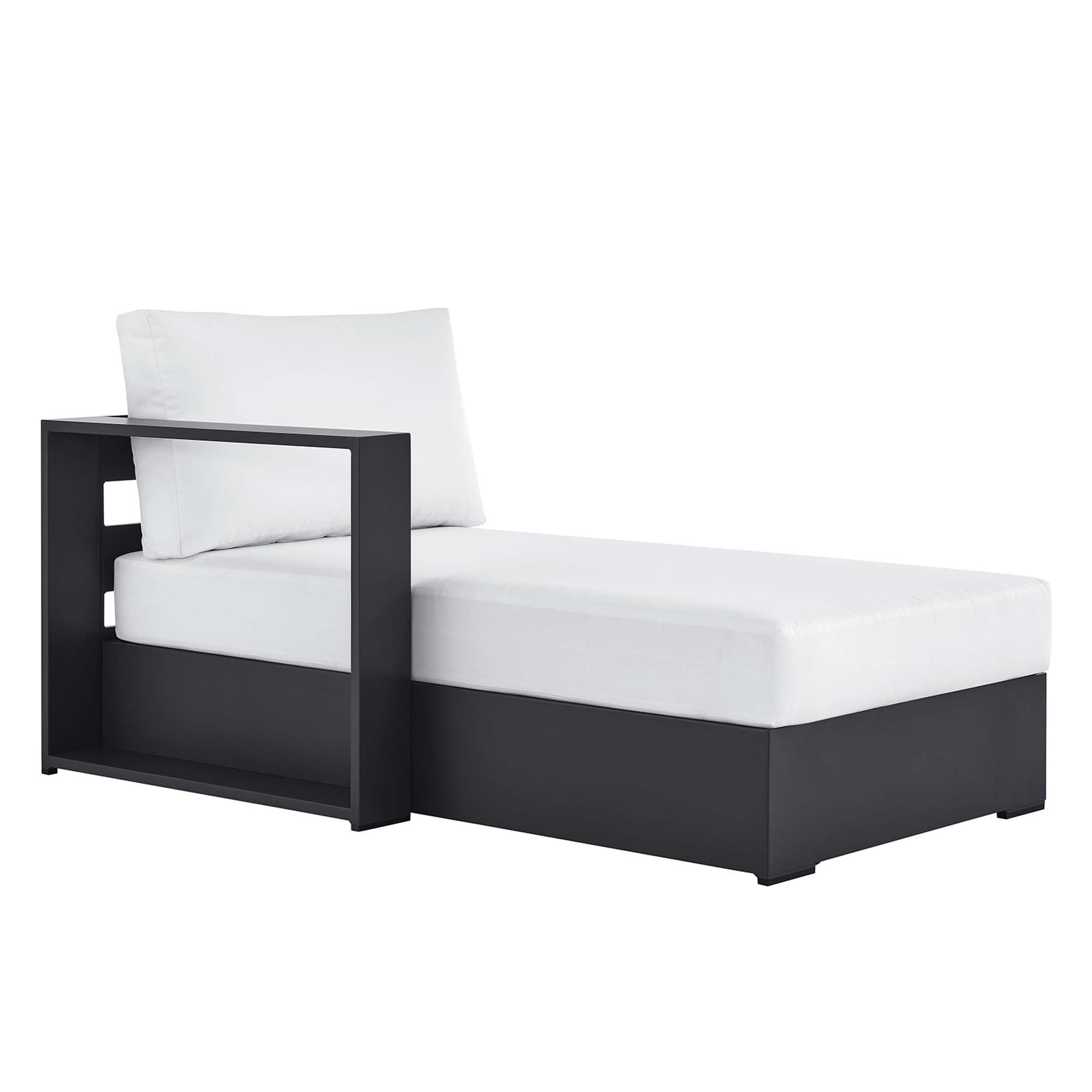 Modway Tahoe Outdoor Patio Powder-Coated Aluminum Modular Left-Facing Chaise Lounge