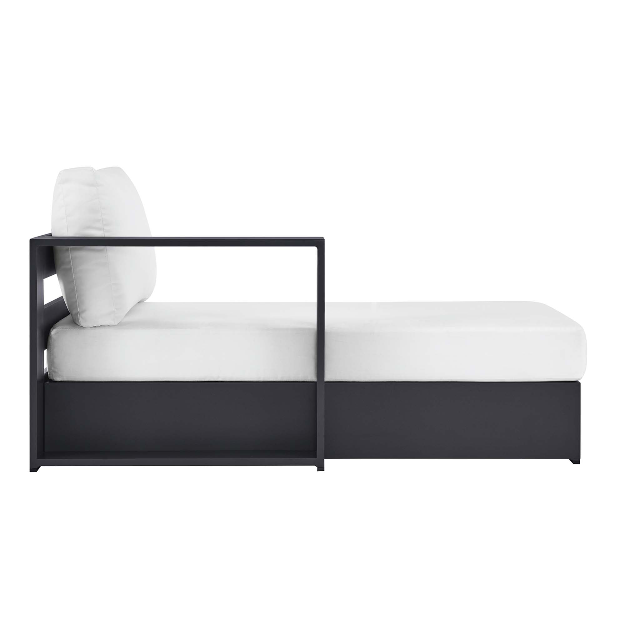 Modway Tahoe Outdoor Patio Powder-Coated Aluminum Modular Left-Facing Chaise Lounge