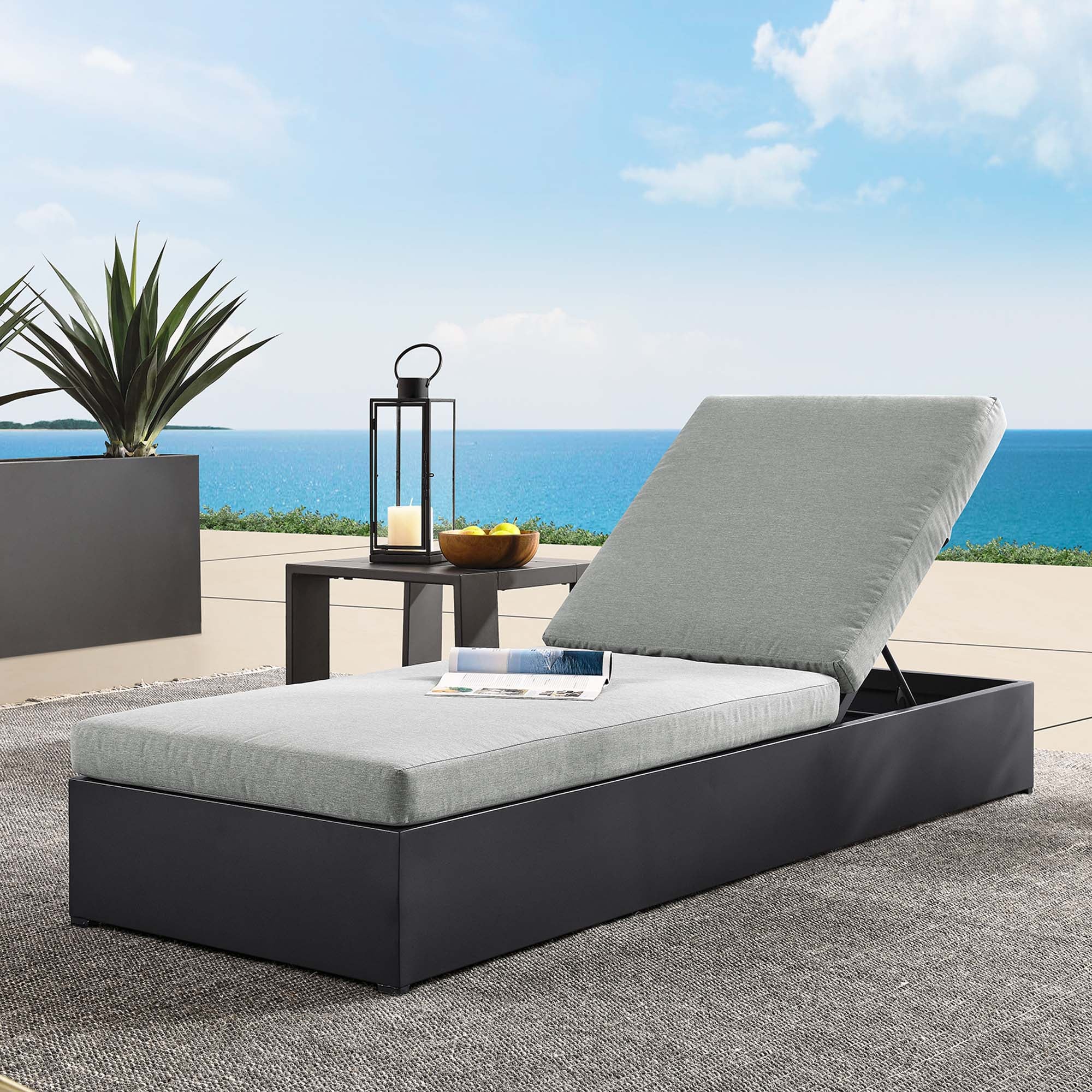 Modway Tahoe Outdoor Patio Powder-Coated Aluminum Chaise Lounge Chair