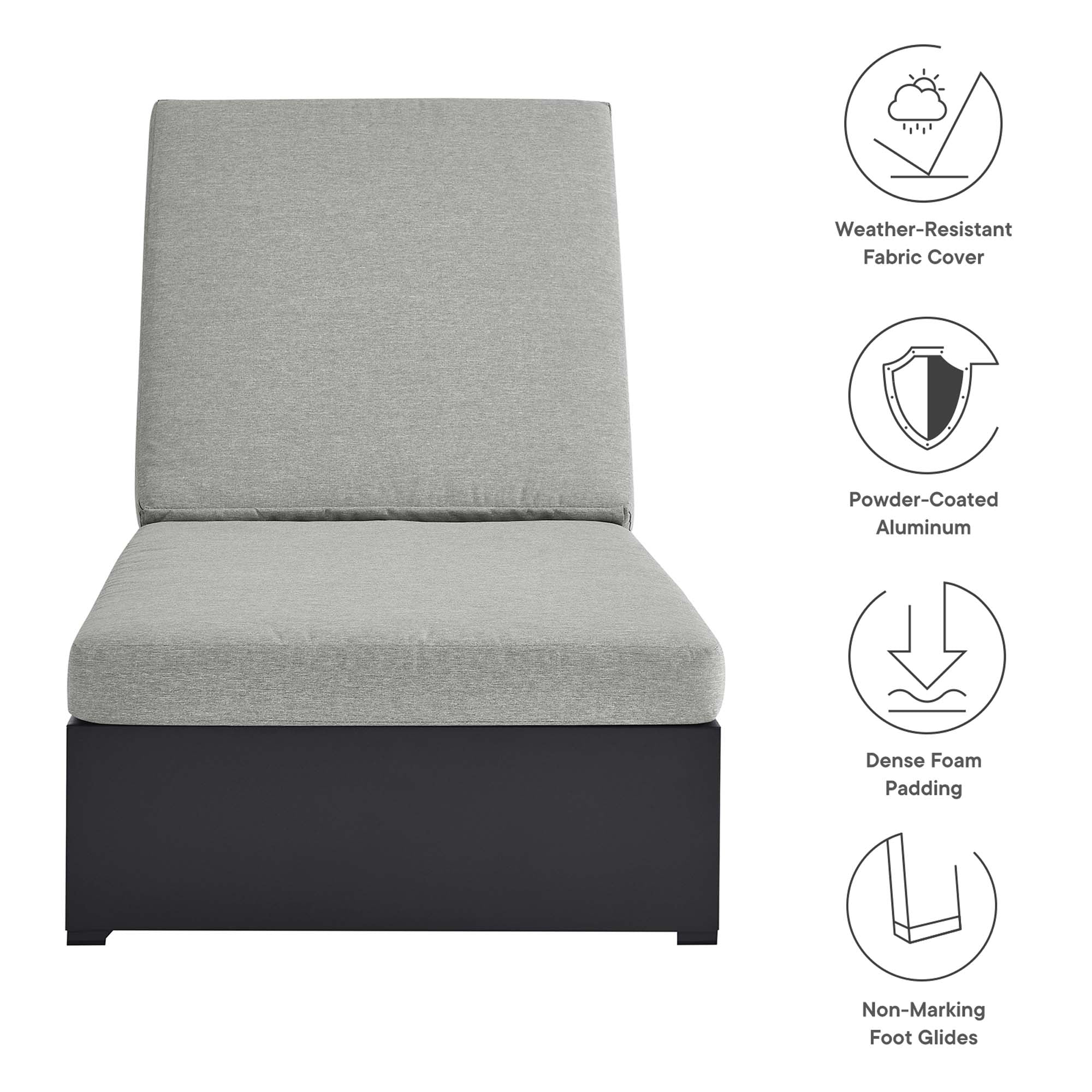 Modway Tahoe Outdoor Patio Powder-Coated Aluminum Chaise Lounge Chair