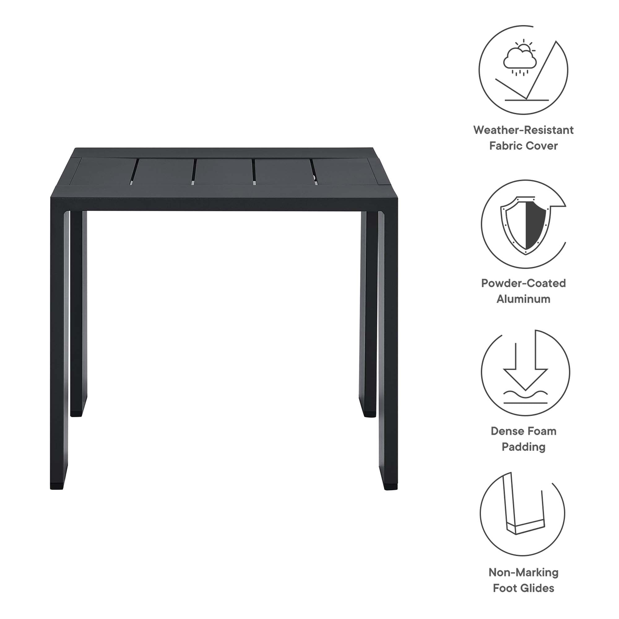 Modway Tahoe Outdoor Patio Powder-Coated Aluminum End Table