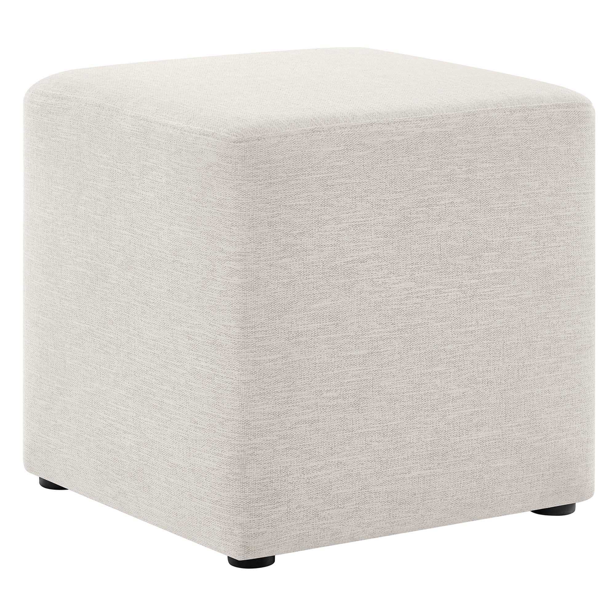 Modway Callum 17" Square Woven Heathered Fabric Upholstered Ottoman