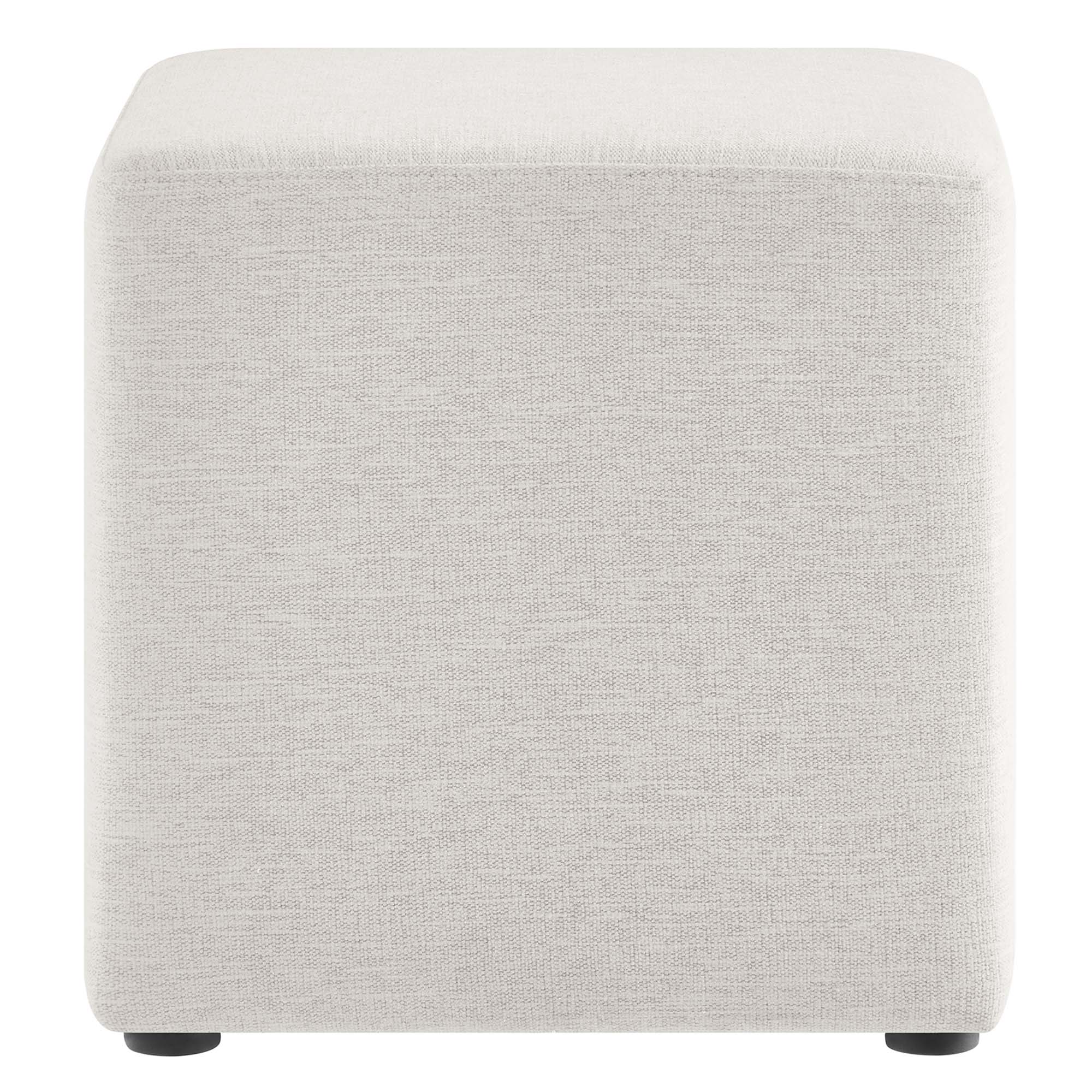Modway Callum 17" Square Woven Heathered Fabric Upholstered Ottoman