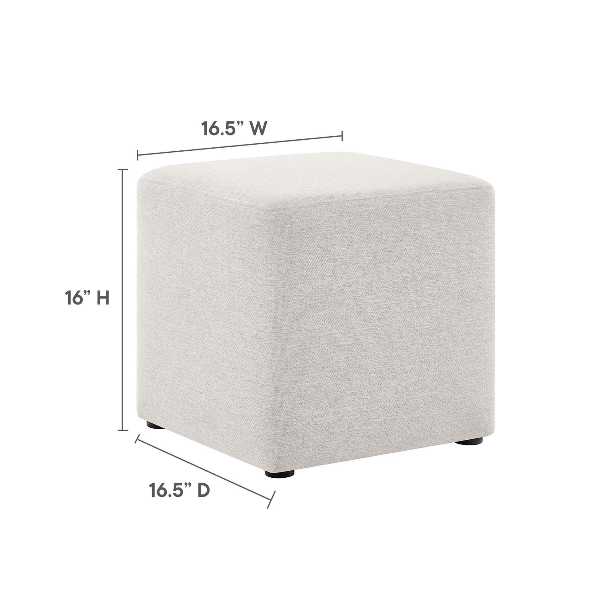 Modway Callum 17" Square Woven Heathered Fabric Upholstered Ottoman