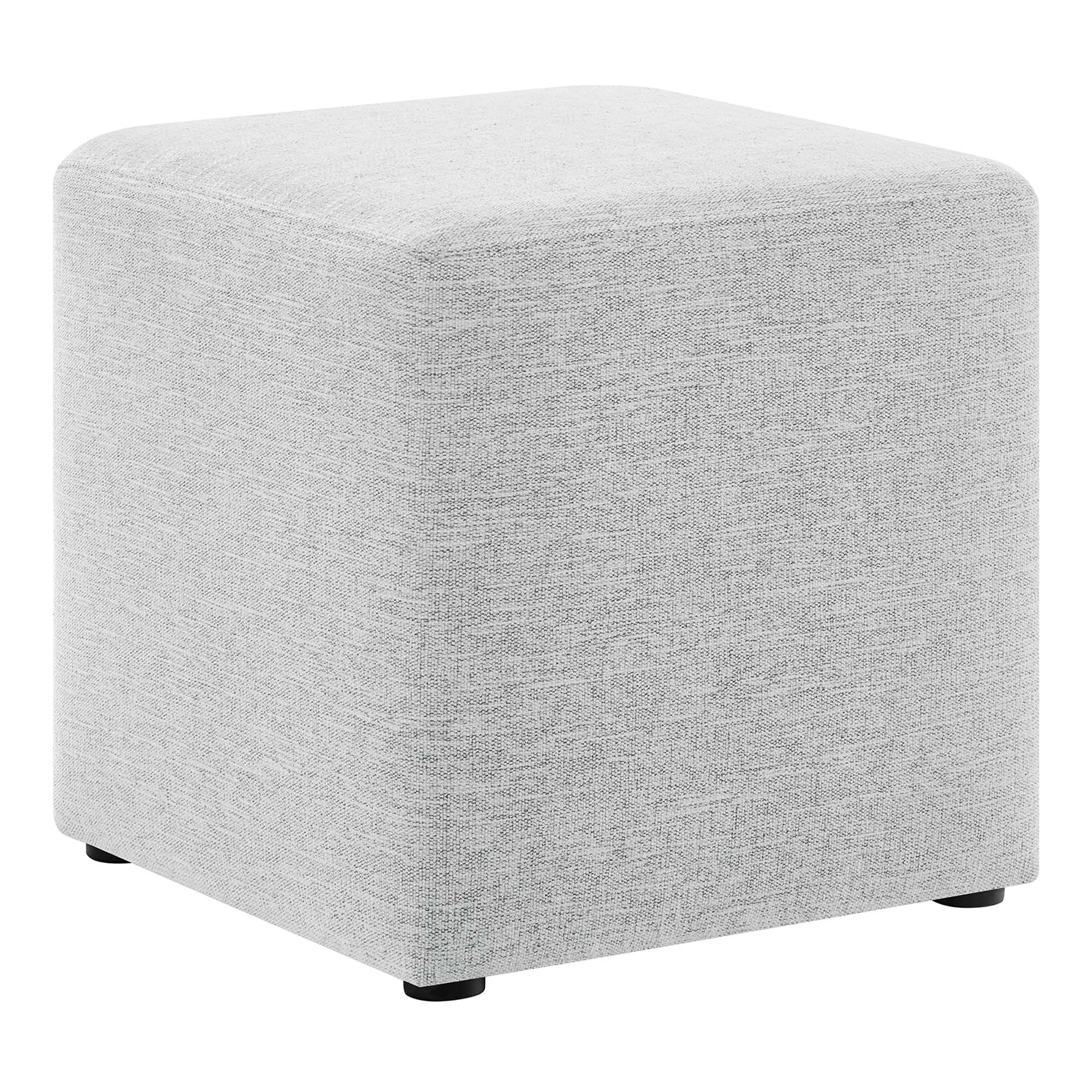 Modway Callum 17" Square Woven Heathered Fabric Upholstered Ottoman