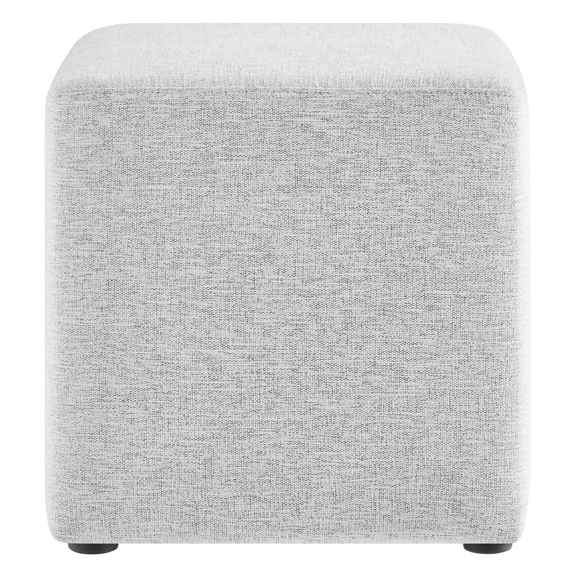 Modway Callum 17" Square Woven Heathered Fabric Upholstered Ottoman
