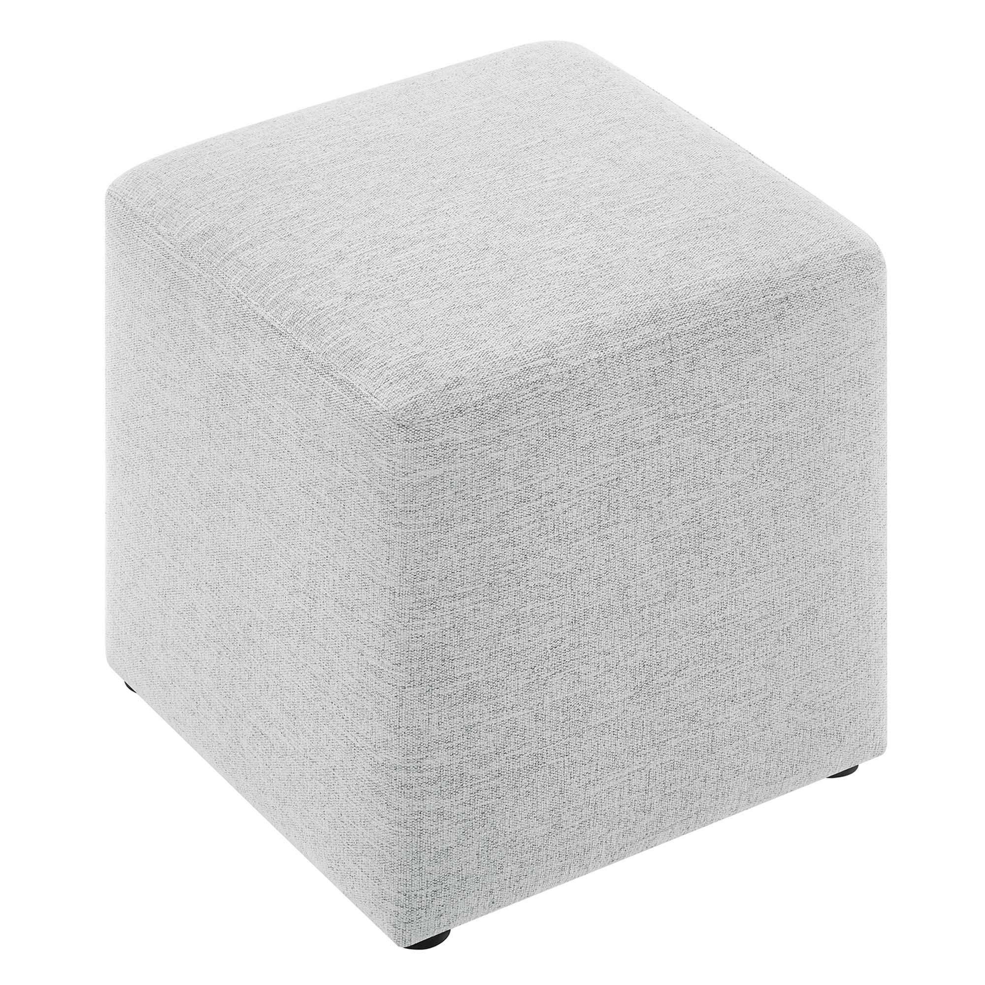 Modway Callum 17" Square Woven Heathered Fabric Upholstered Ottoman