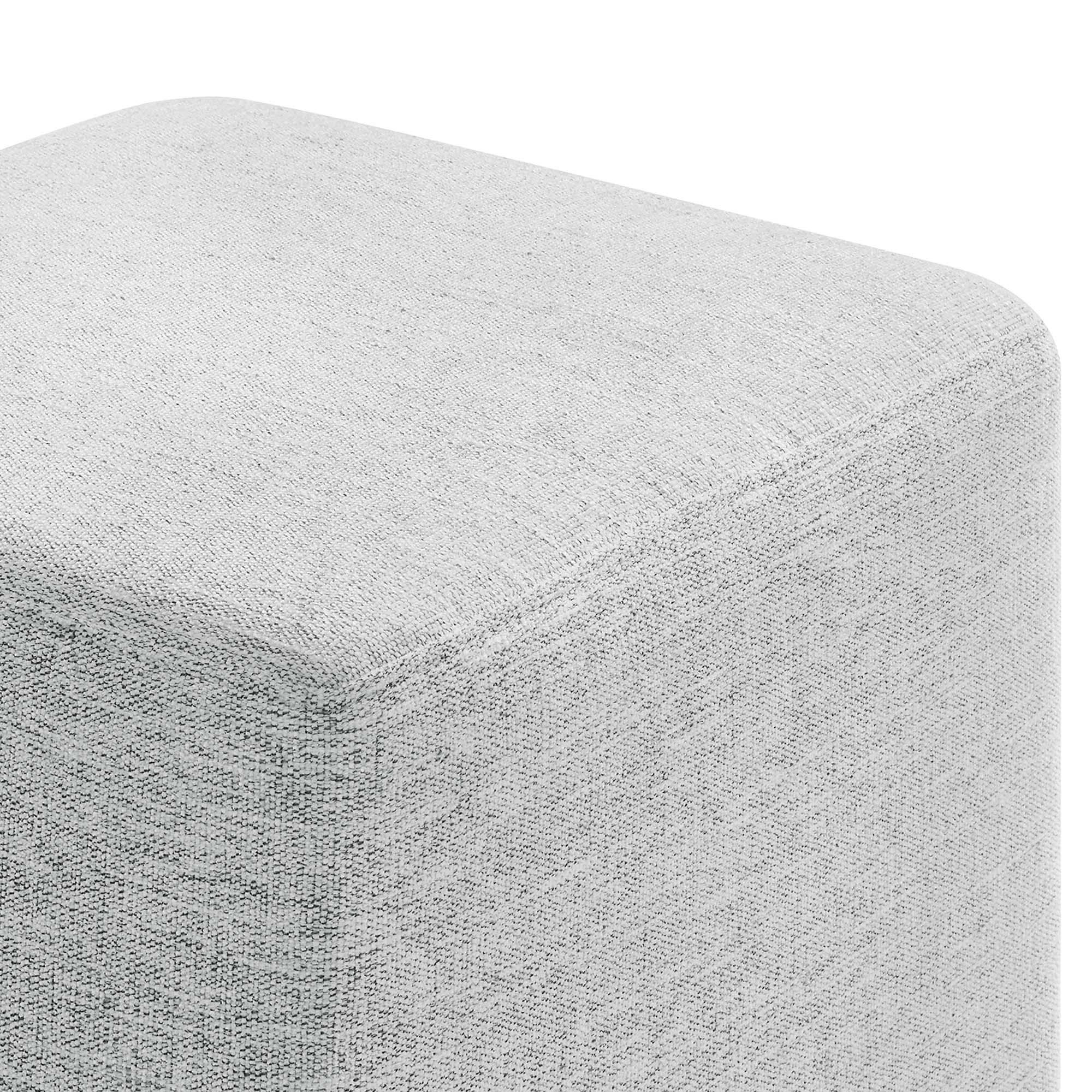 Modway Callum 17" Square Woven Heathered Fabric Upholstered Ottoman