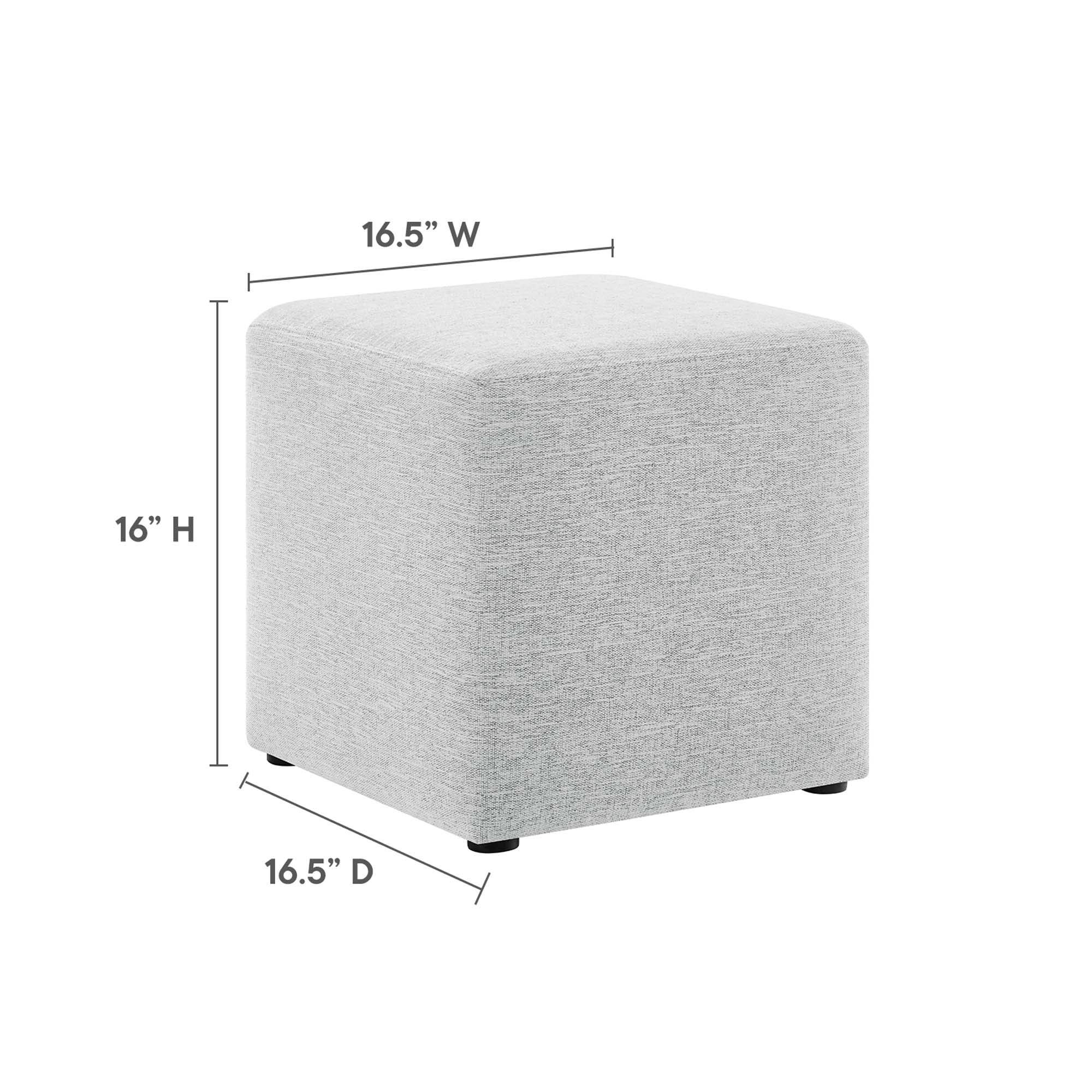 Modway Callum 17" Square Woven Heathered Fabric Upholstered Ottoman
