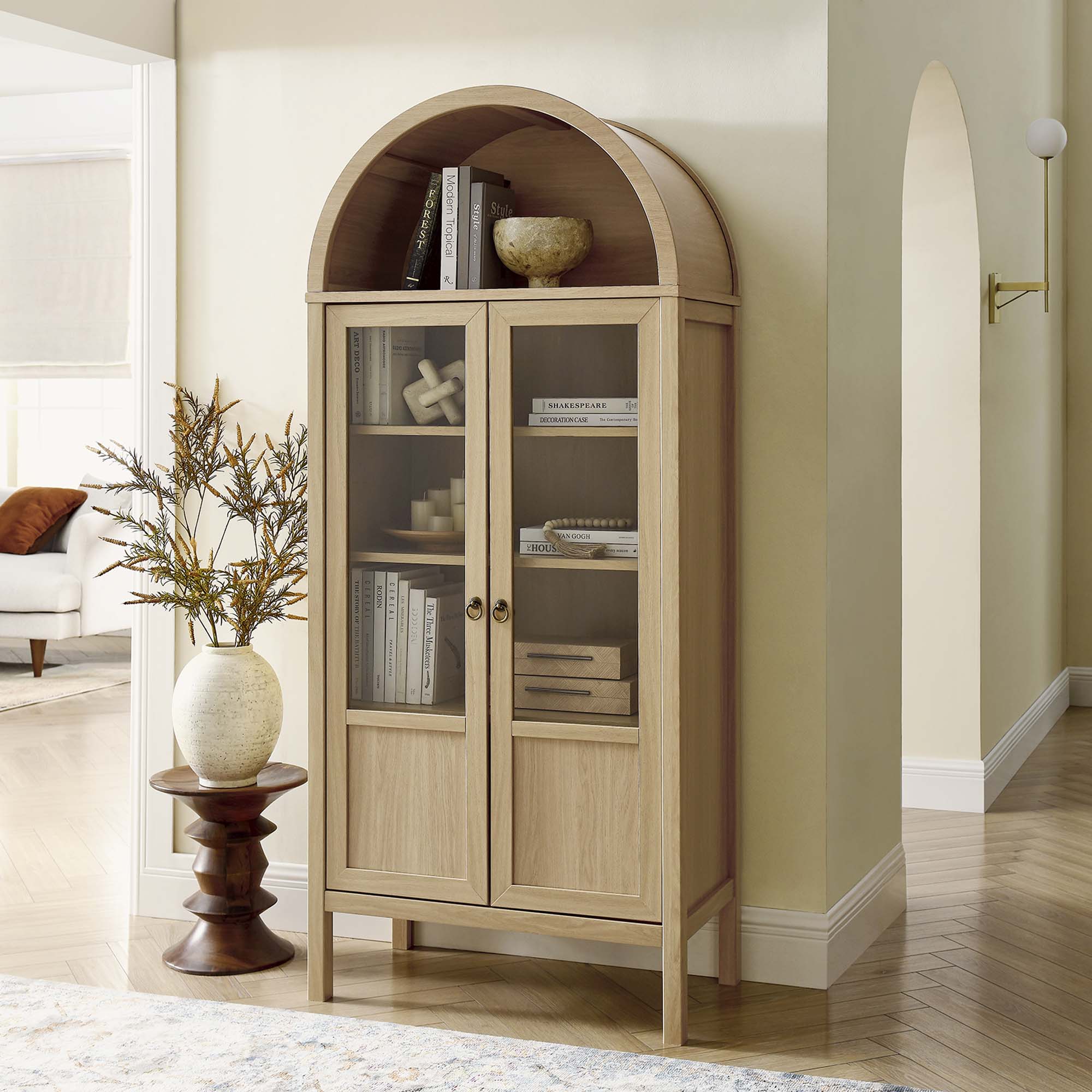 Modway Tessa Tall Arched Storage Display Cabinet