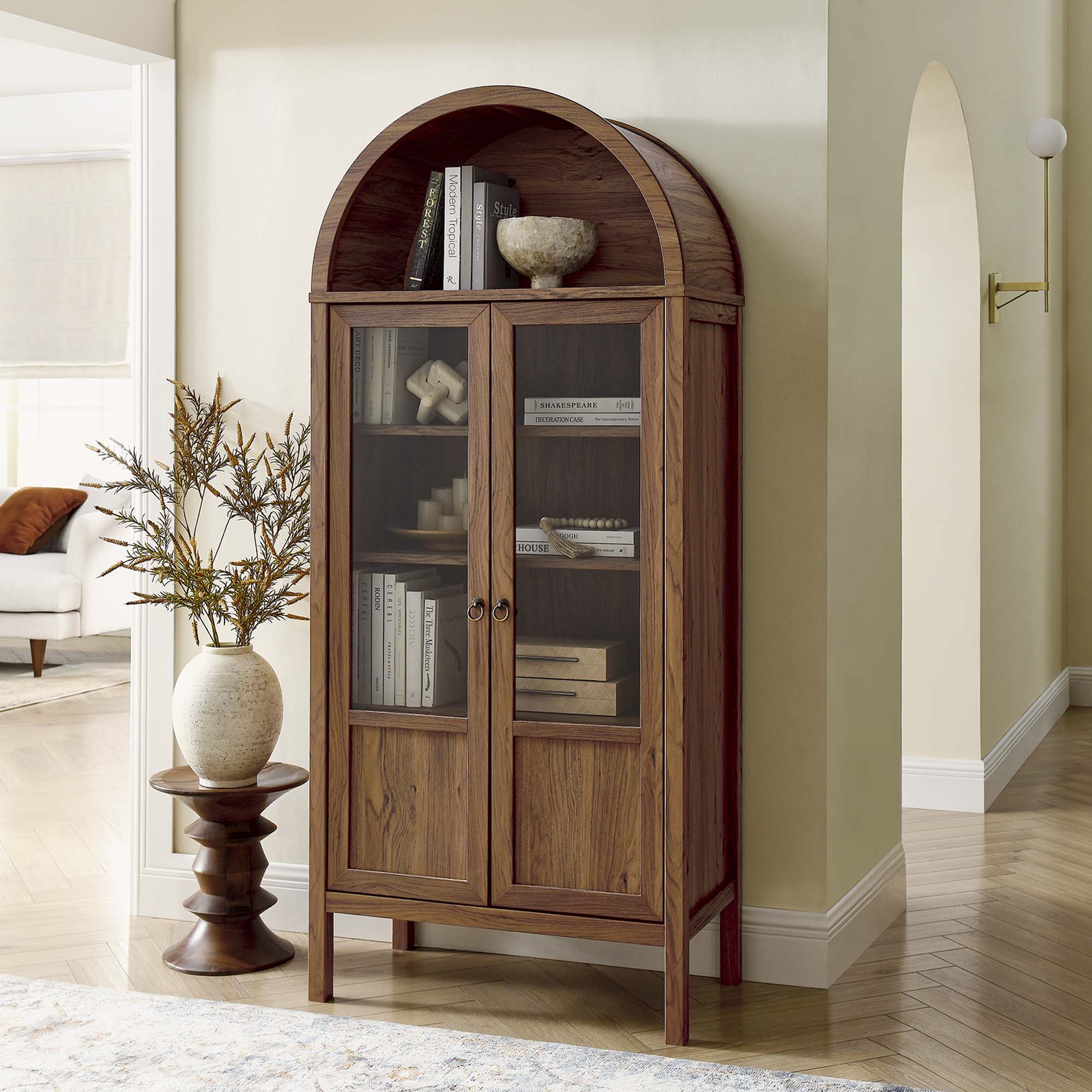 Modway Tessa Tall Arched Storage Display Cabinet