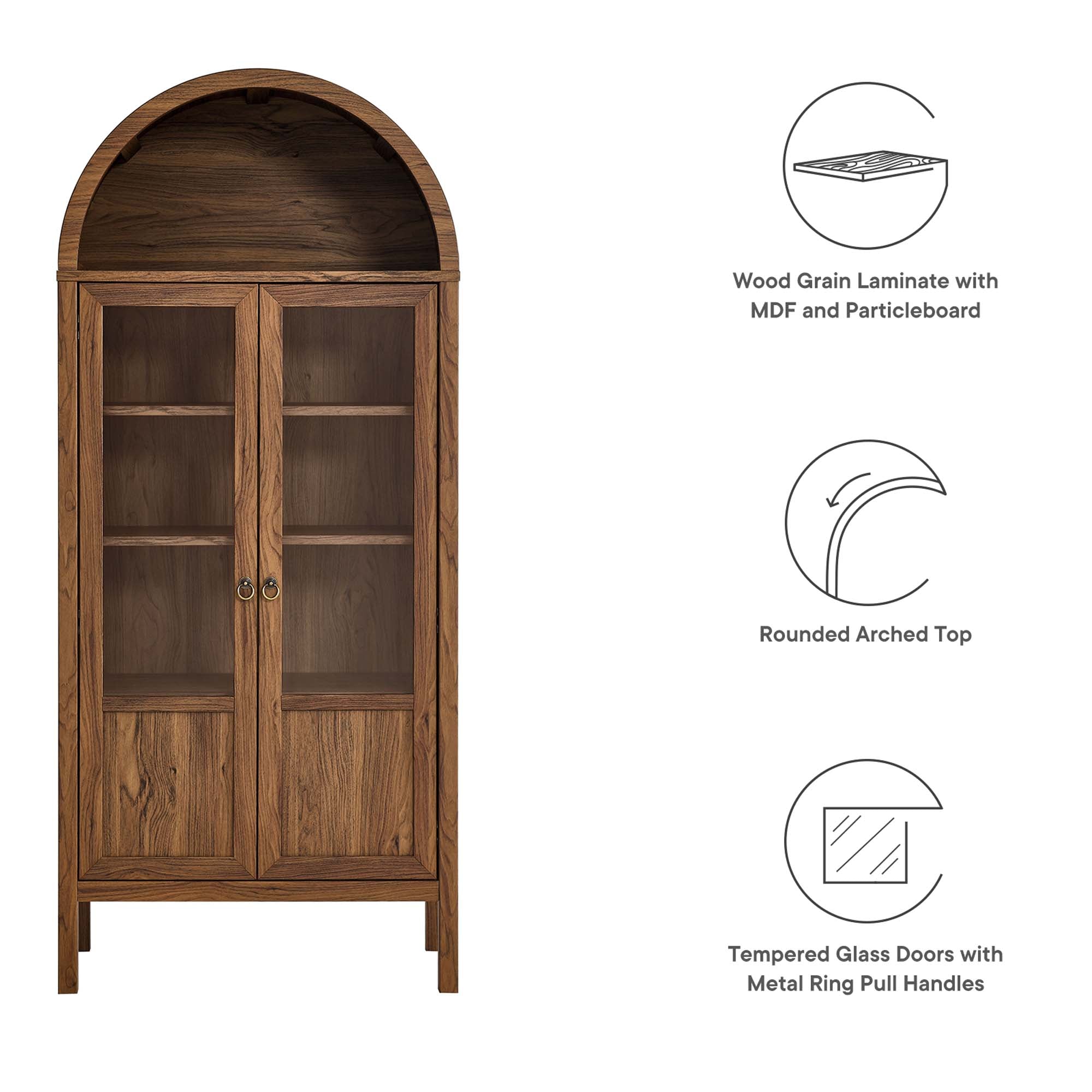 Modway Tessa Tall Arched Storage Display Cabinet