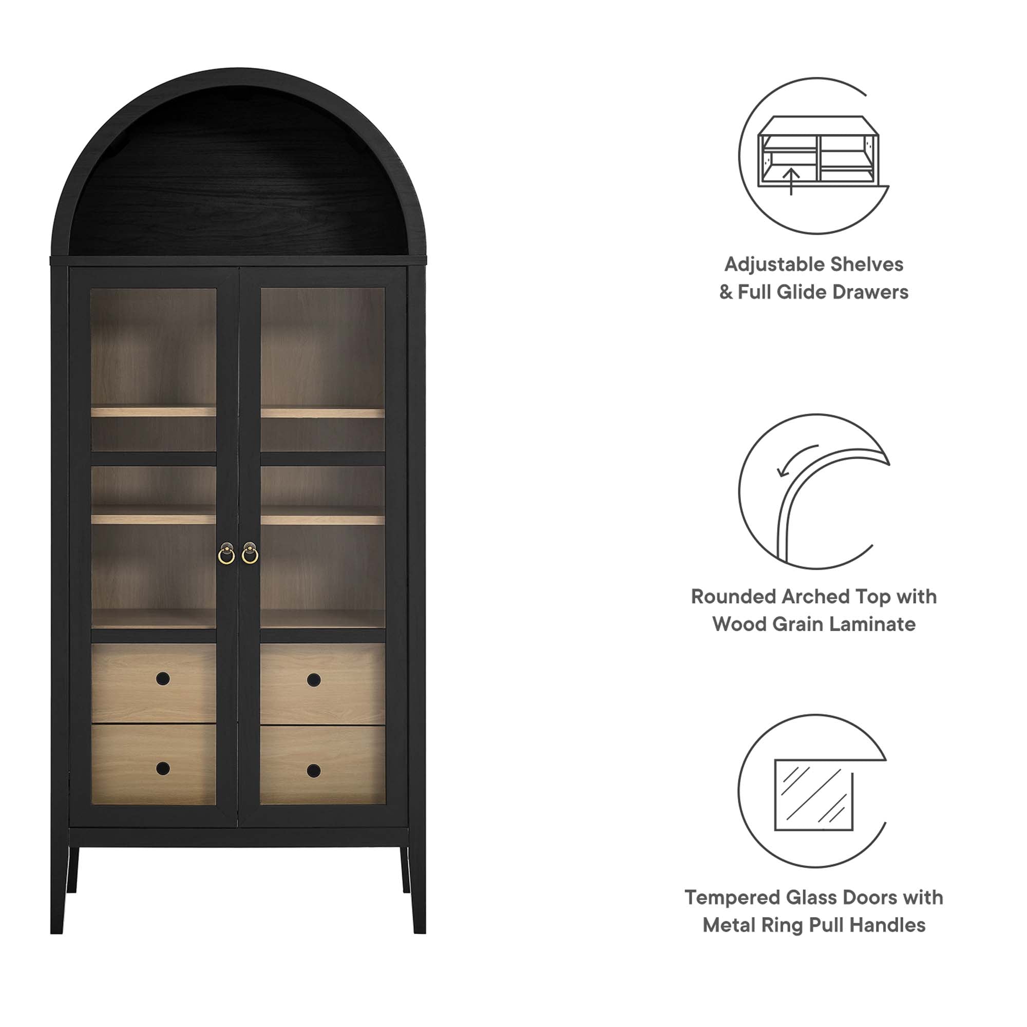 Modway Nolan Tall Arched Storage Display Cabinet