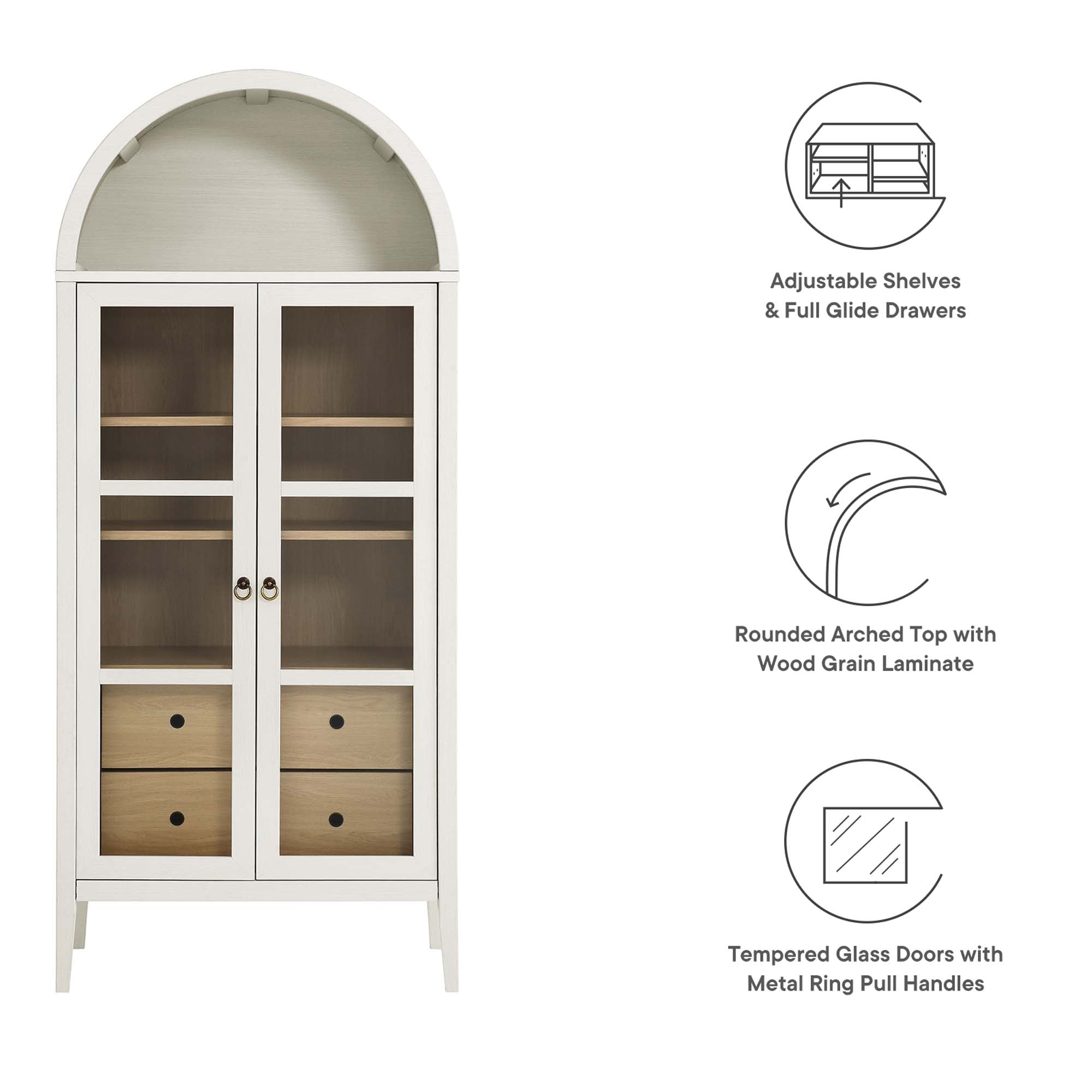 Modway Nolan Tall Arched Storage Display Cabinet