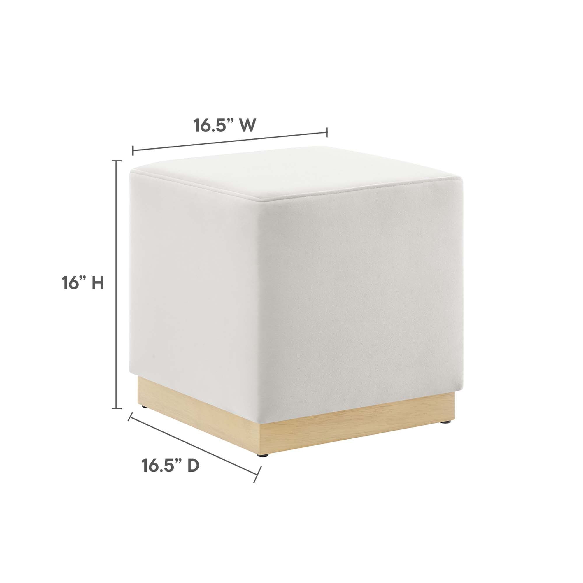 Modway Tilden 17" Square Performance Velvet Upholstered Ottoman