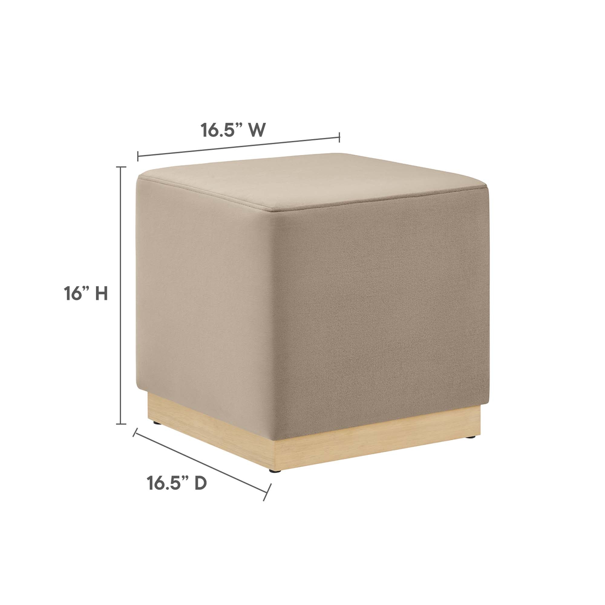 Modway Tilden 17" Square Performance Velvet Upholstered Ottoman