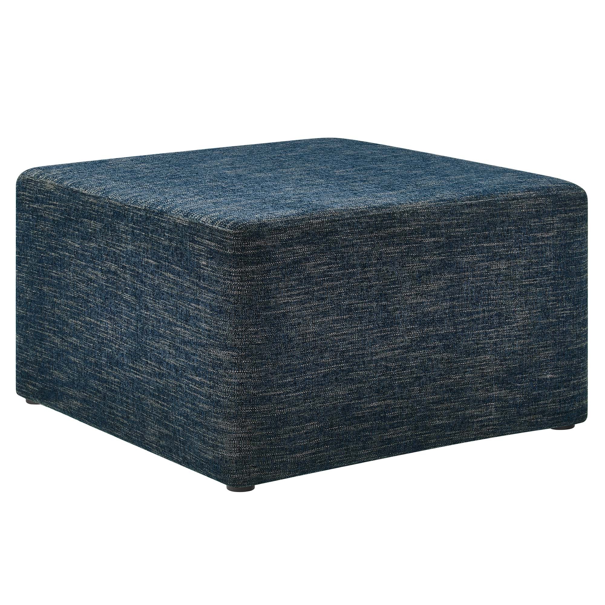 Modway Callum Large 28" Square Woven Heathered Fabric Upholstered Ottoman