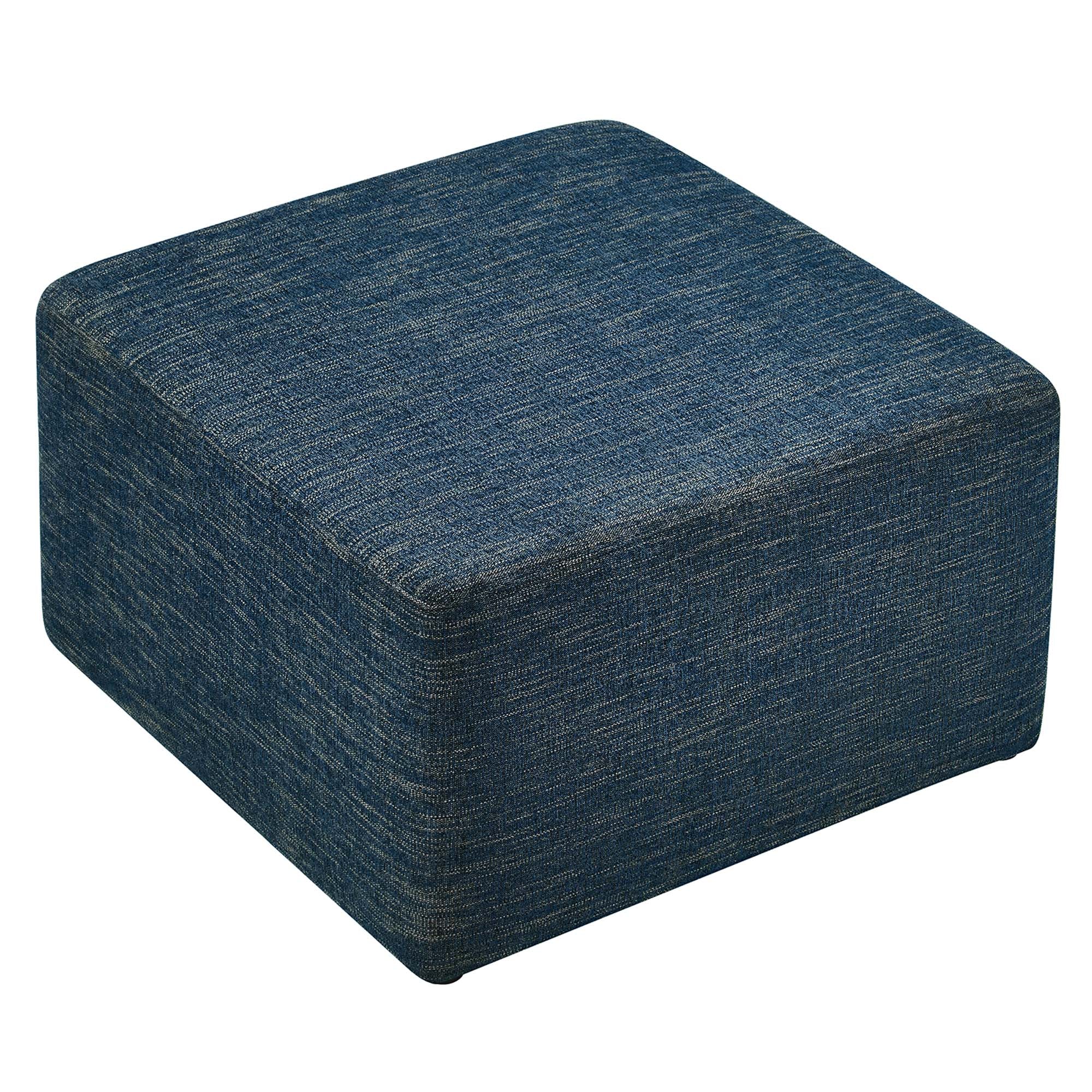 Modway Callum Large 28" Square Woven Heathered Fabric Upholstered Ottoman