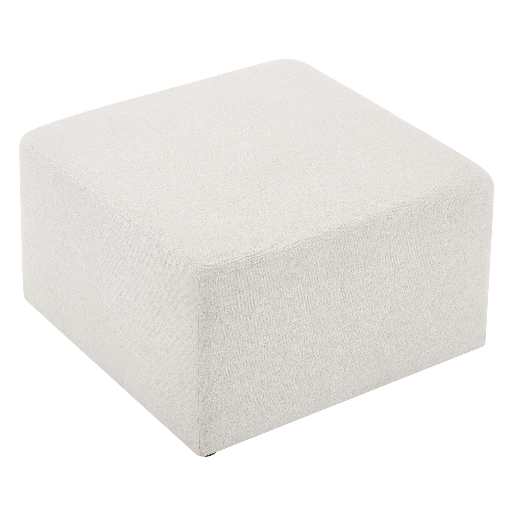 Modway Callum Large 28" Square Woven Heathered Fabric Upholstered Ottoman