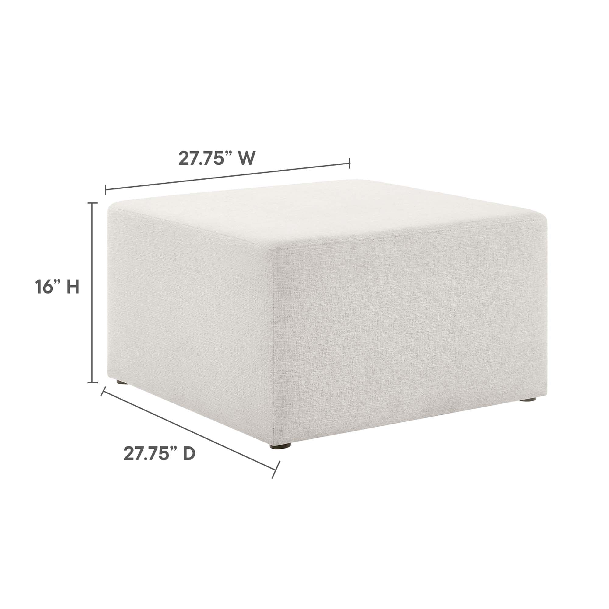 Modway Callum Large 28" Square Woven Heathered Fabric Upholstered Ottoman