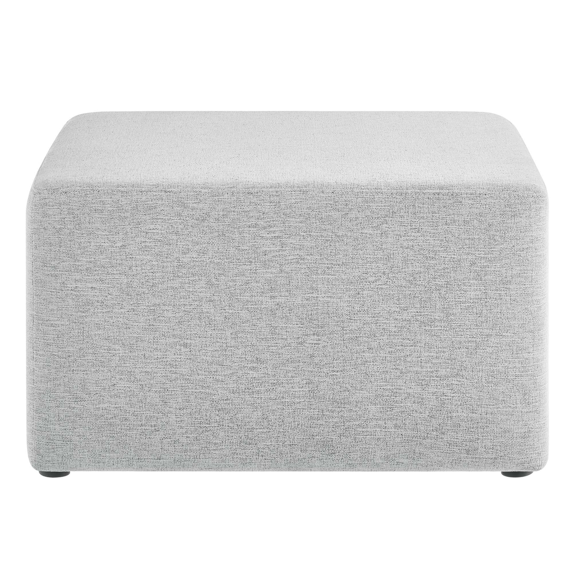 Modway Callum Large 28" Square Woven Heathered Fabric Upholstered Ottoman