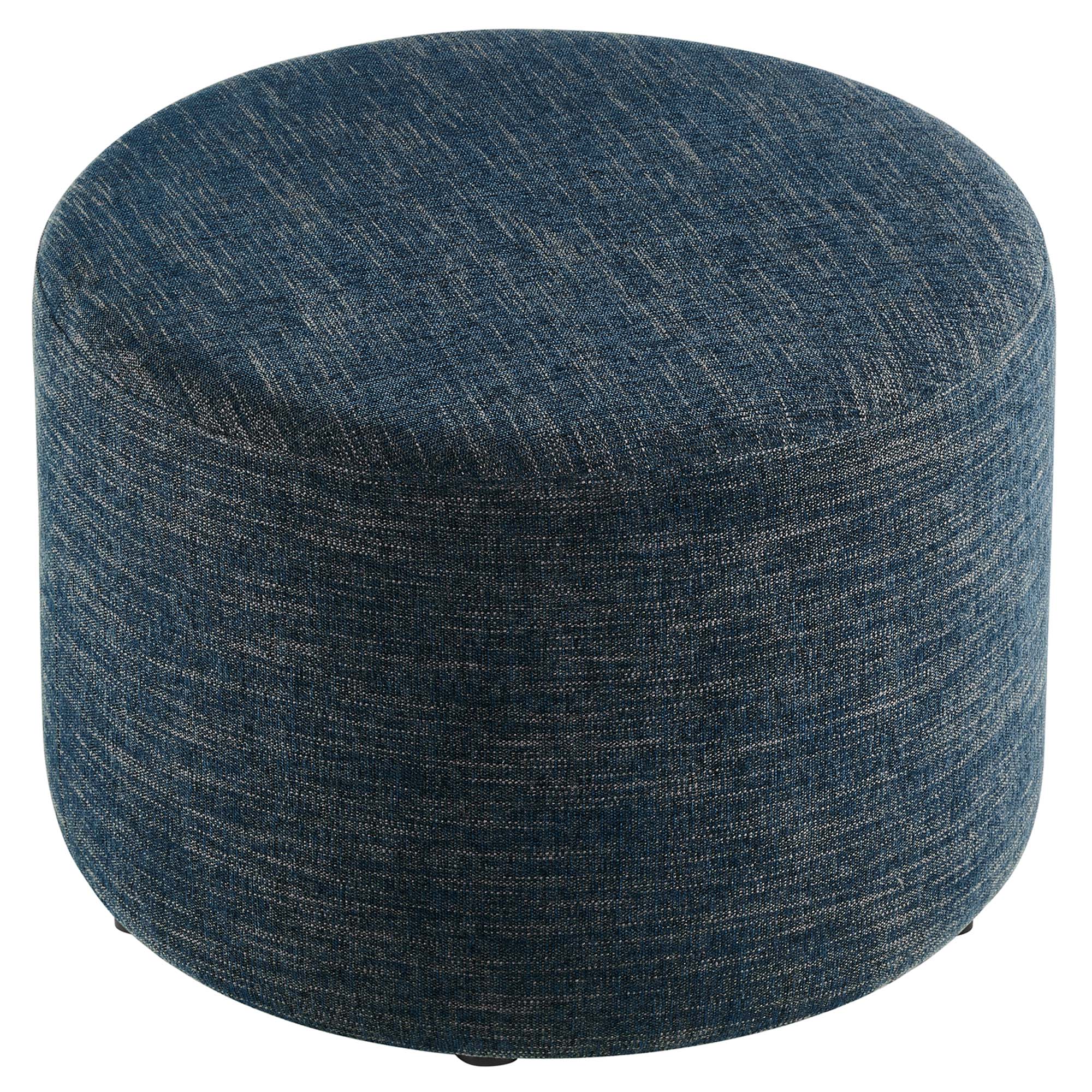 Modway Callum Large 23" Round Woven Heathered Fabric Upholstered Ottoman