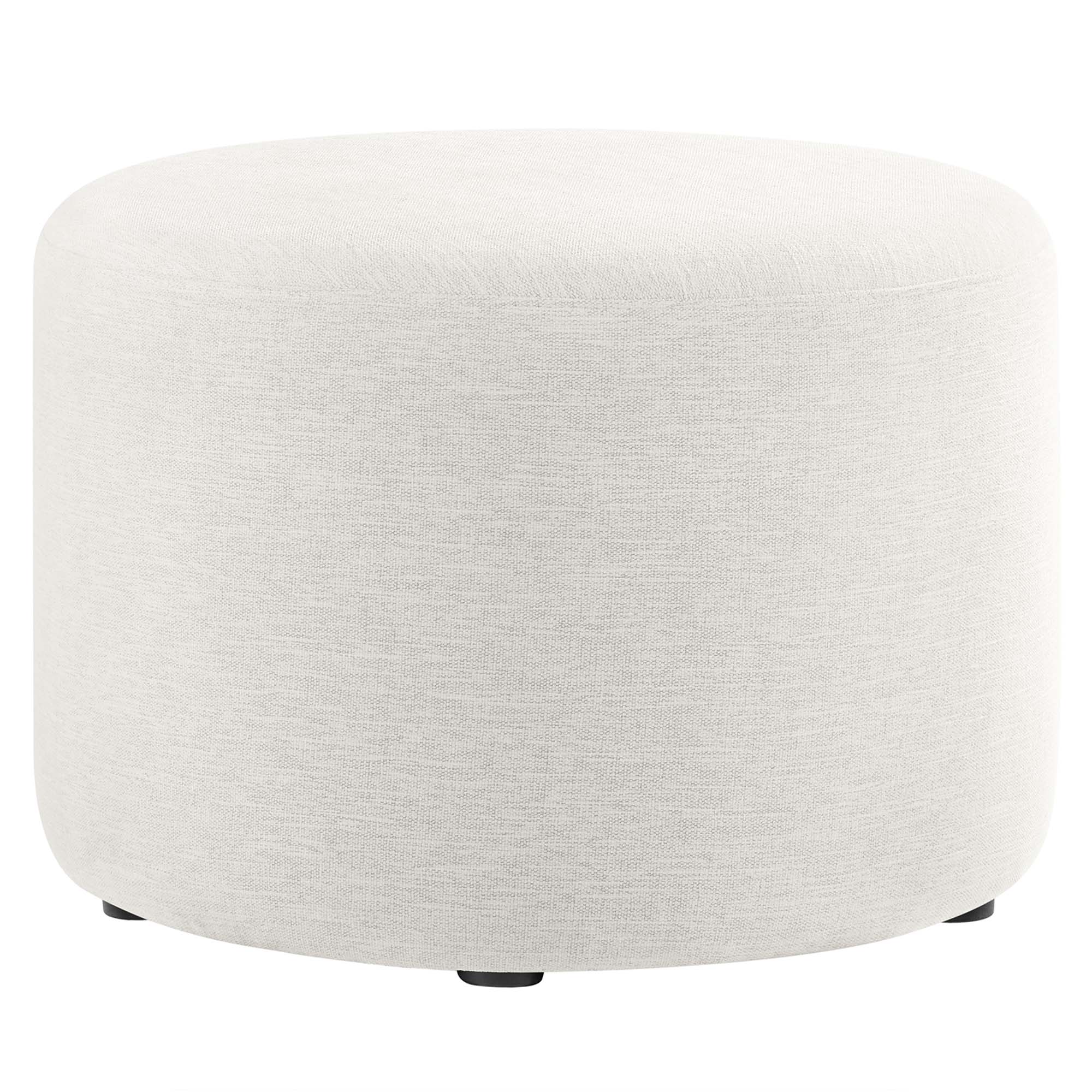 Modway Callum Large 23" Round Woven Heathered Fabric Upholstered Ottoman