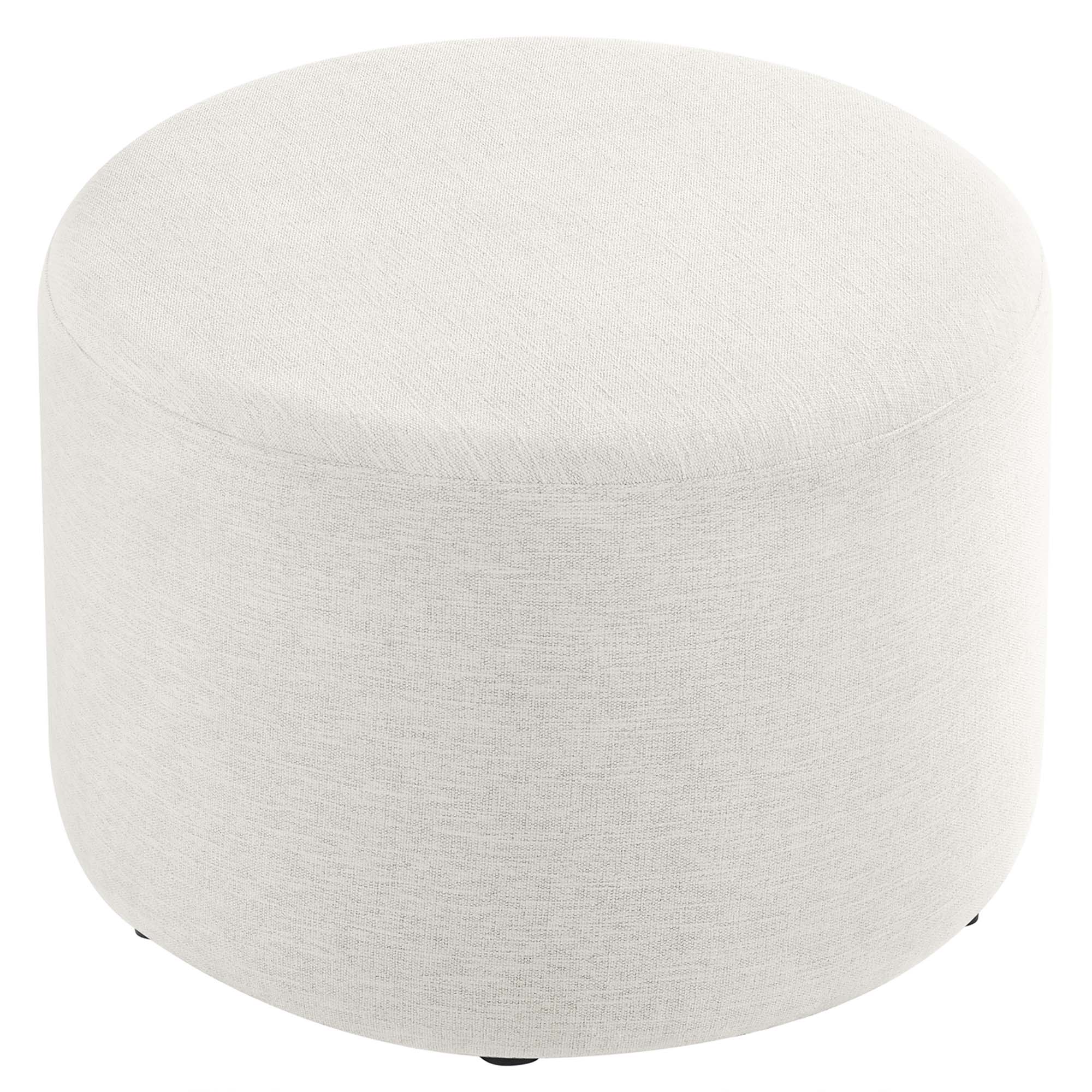 Modway Callum Large 23" Round Woven Heathered Fabric Upholstered Ottoman