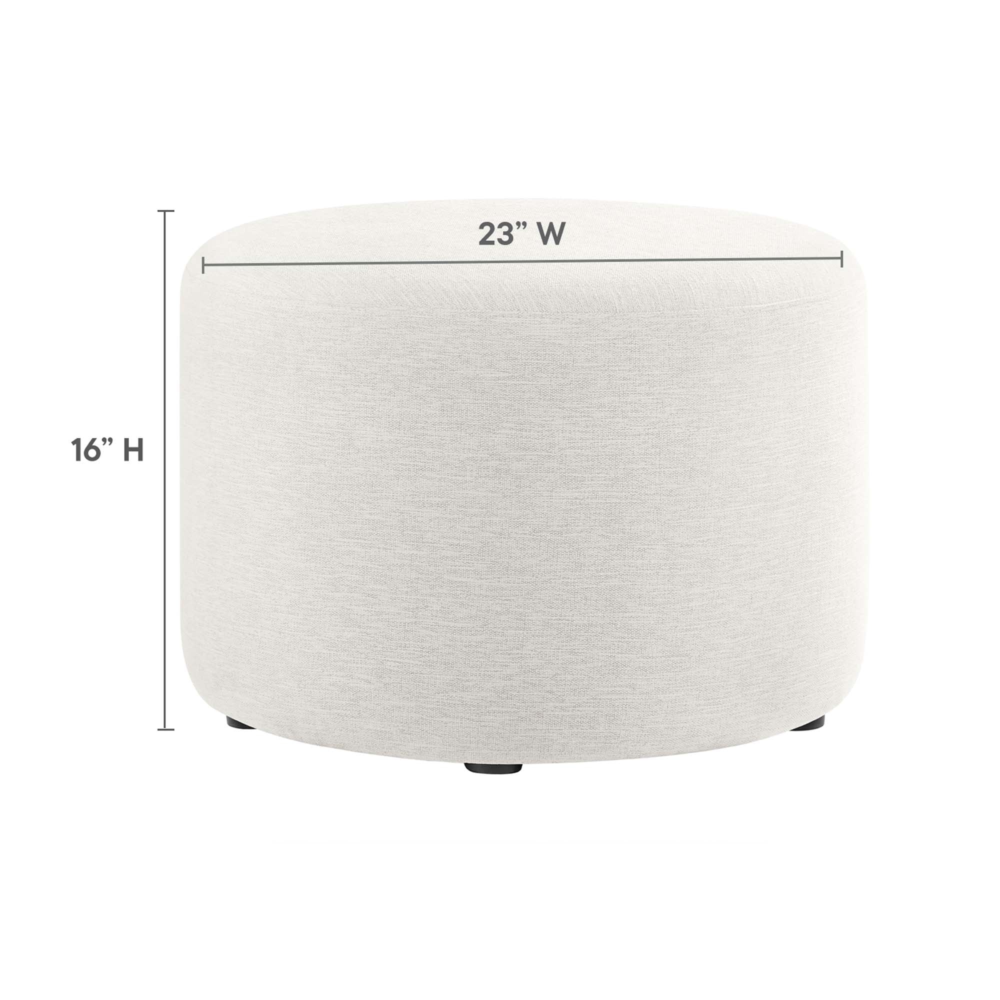 Modway Callum Large 23" Round Woven Heathered Fabric Upholstered Ottoman