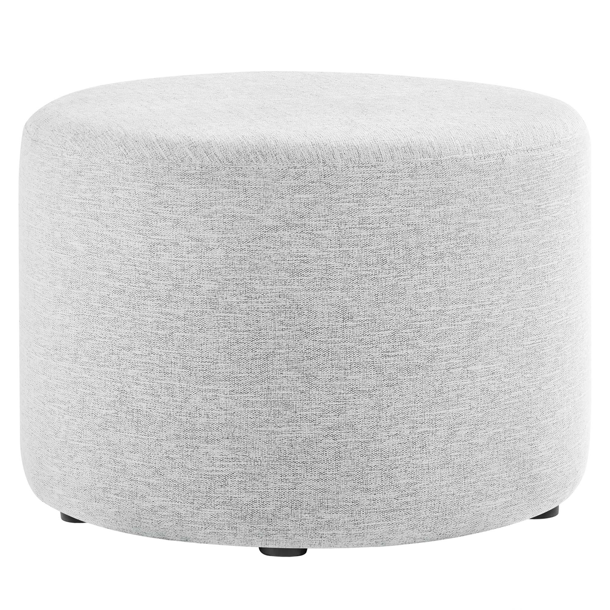 Modway Callum Large 23" Round Woven Heathered Fabric Upholstered Ottoman
