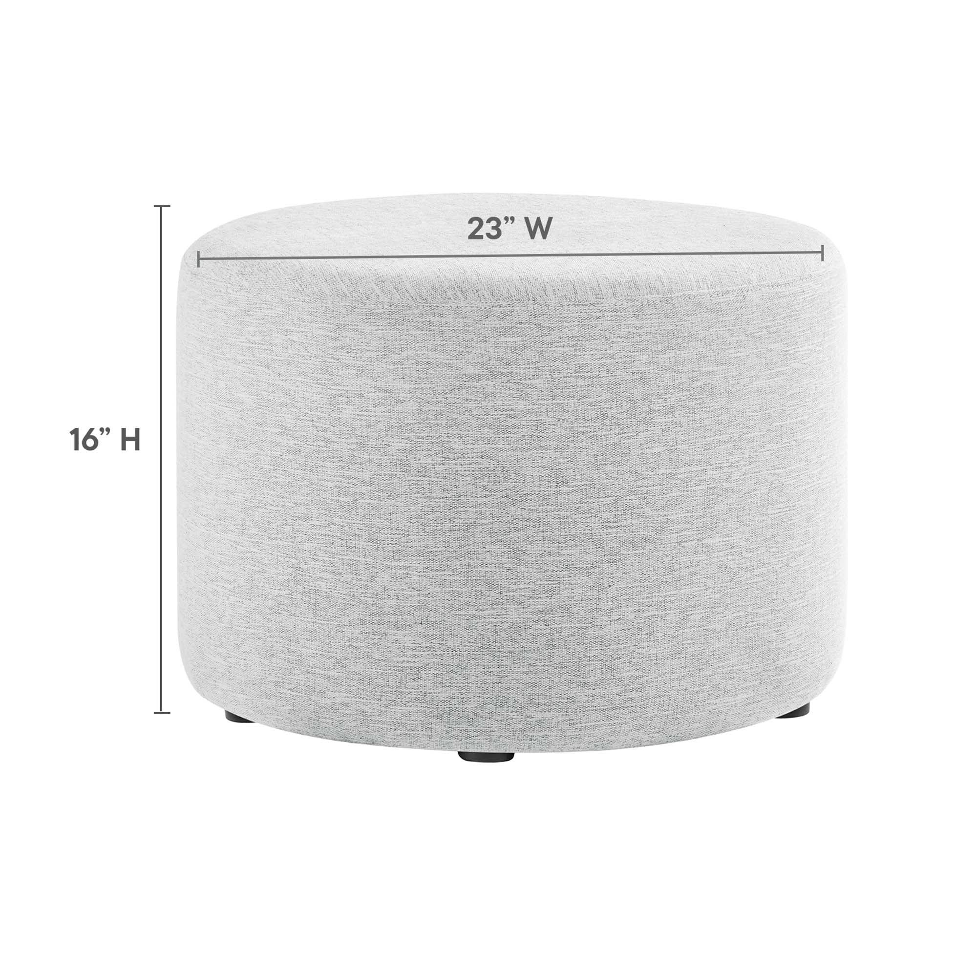 Modway Callum Large 23" Round Woven Heathered Fabric Upholstered Ottoman