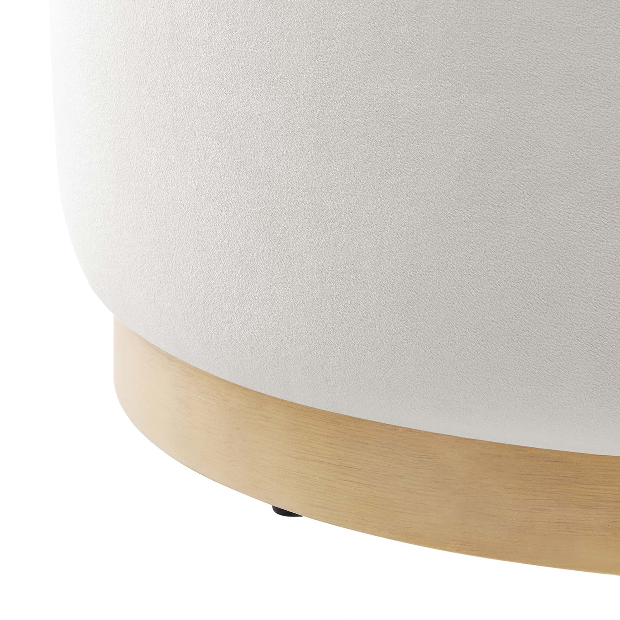 Modway Tilden Large 23" Round Performance Velvet Upholstered Ottoman