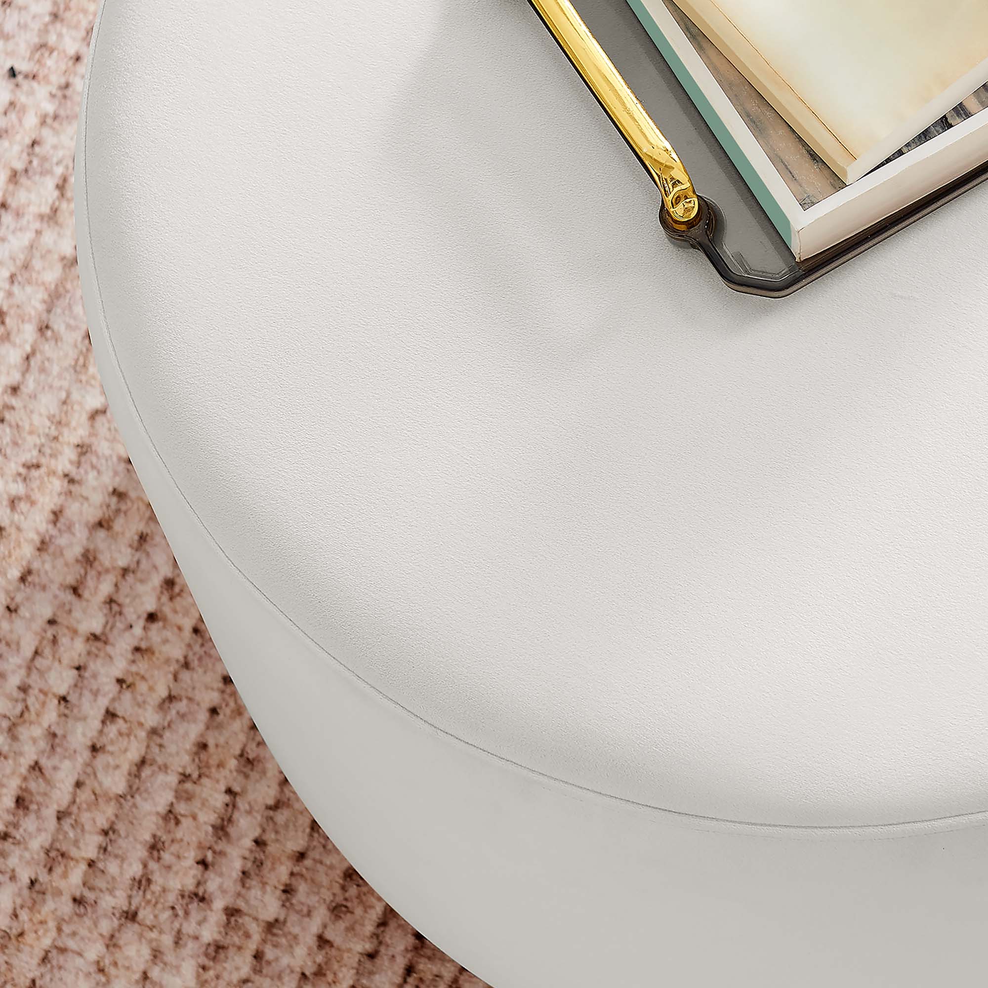 Modway Tilden Large 23" Round Performance Velvet Upholstered Ottoman