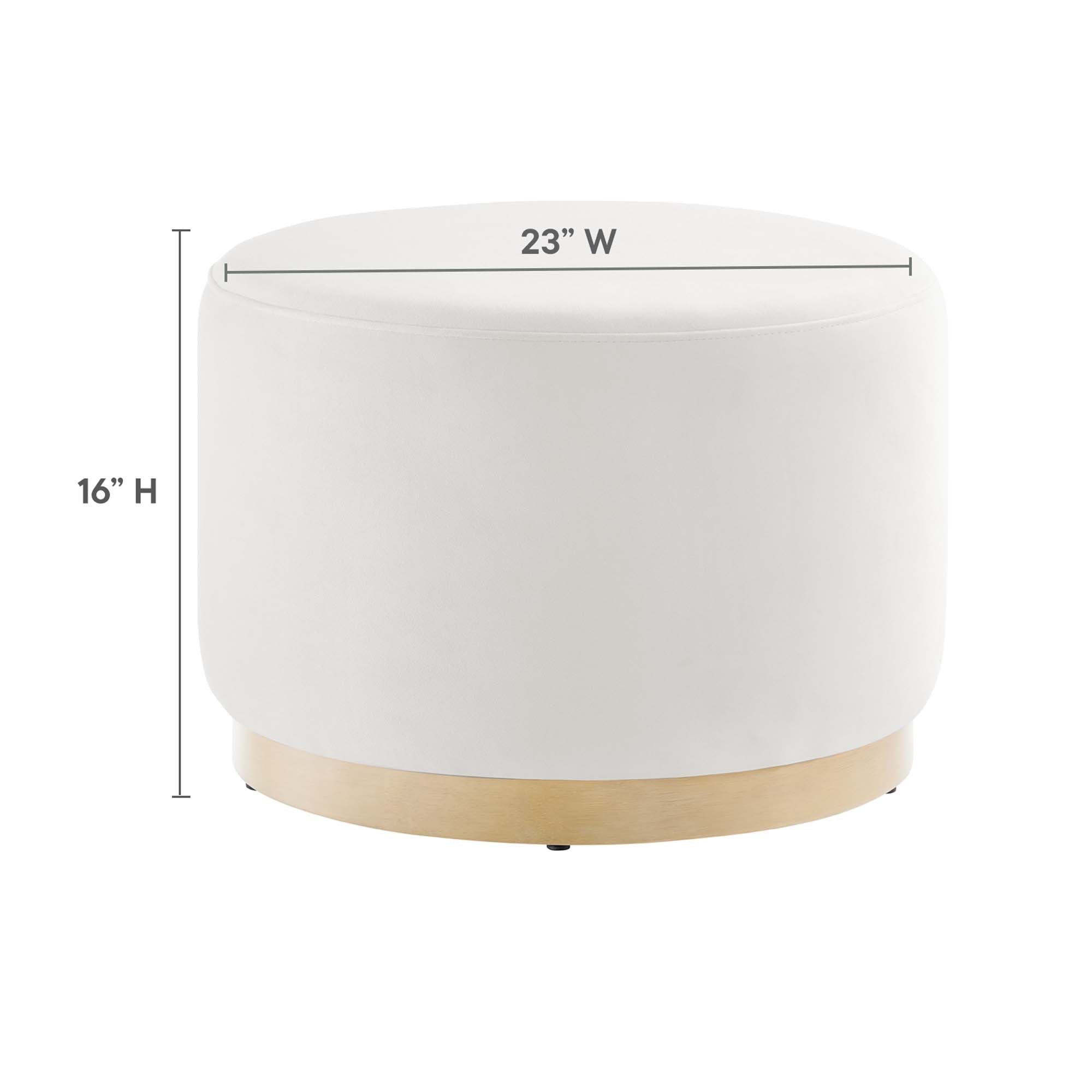 Modway Tilden Large 23" Round Performance Velvet Upholstered Ottoman