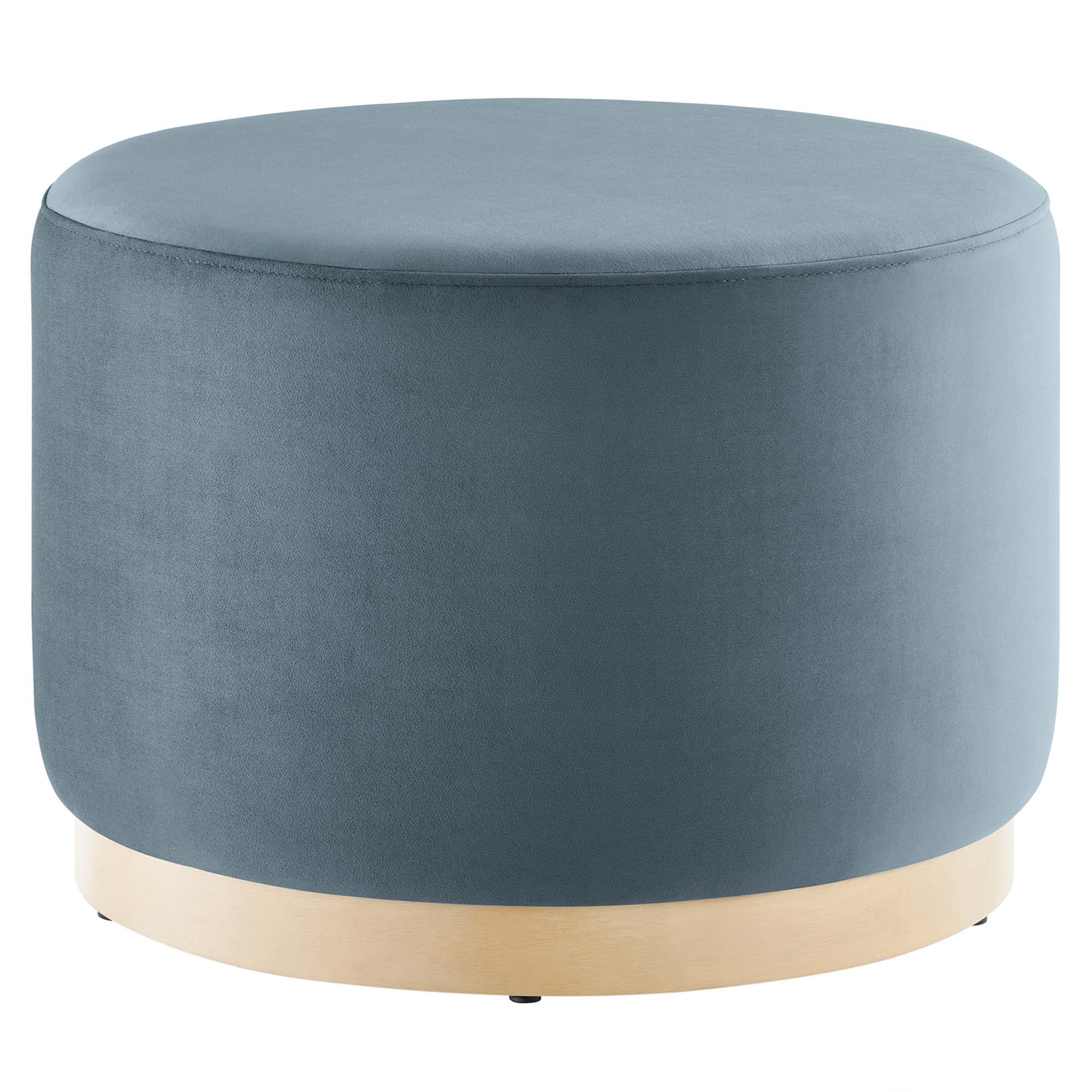 Modway Tilden Large 23" Round Performance Velvet Upholstered Ottoman