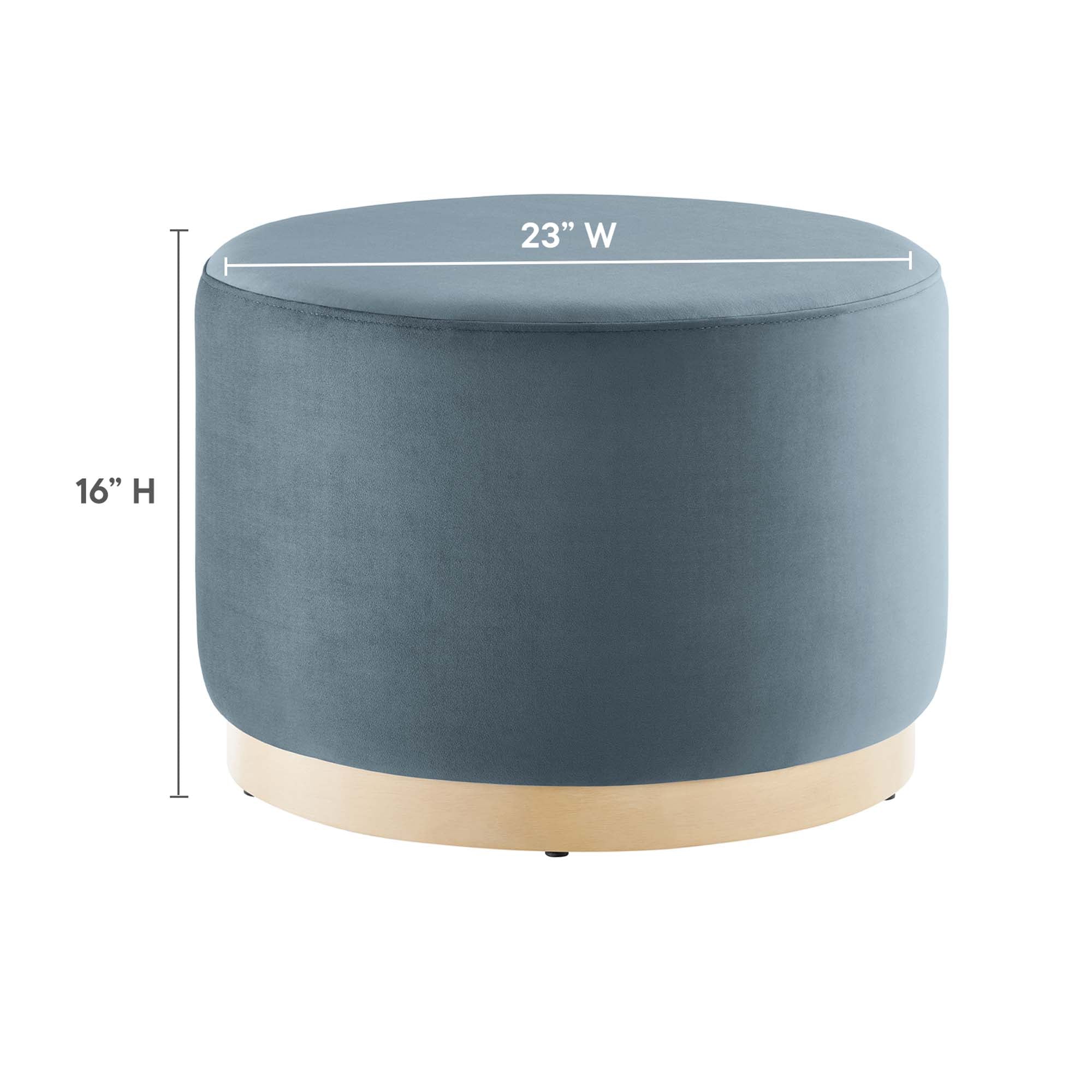 Modway Tilden Large 23" Round Performance Velvet Upholstered Ottoman