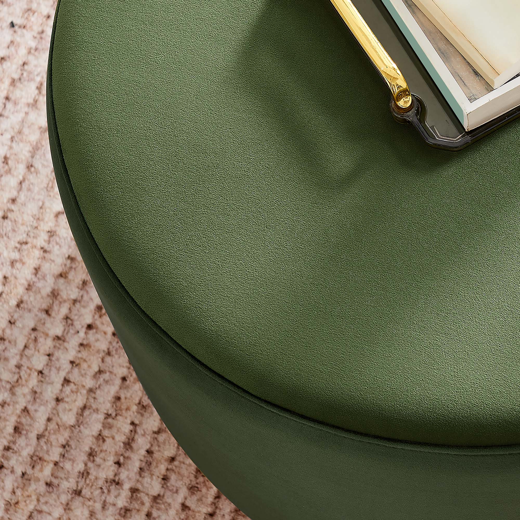 Modway Tilden Large 23" Round Performance Velvet Upholstered Ottoman
