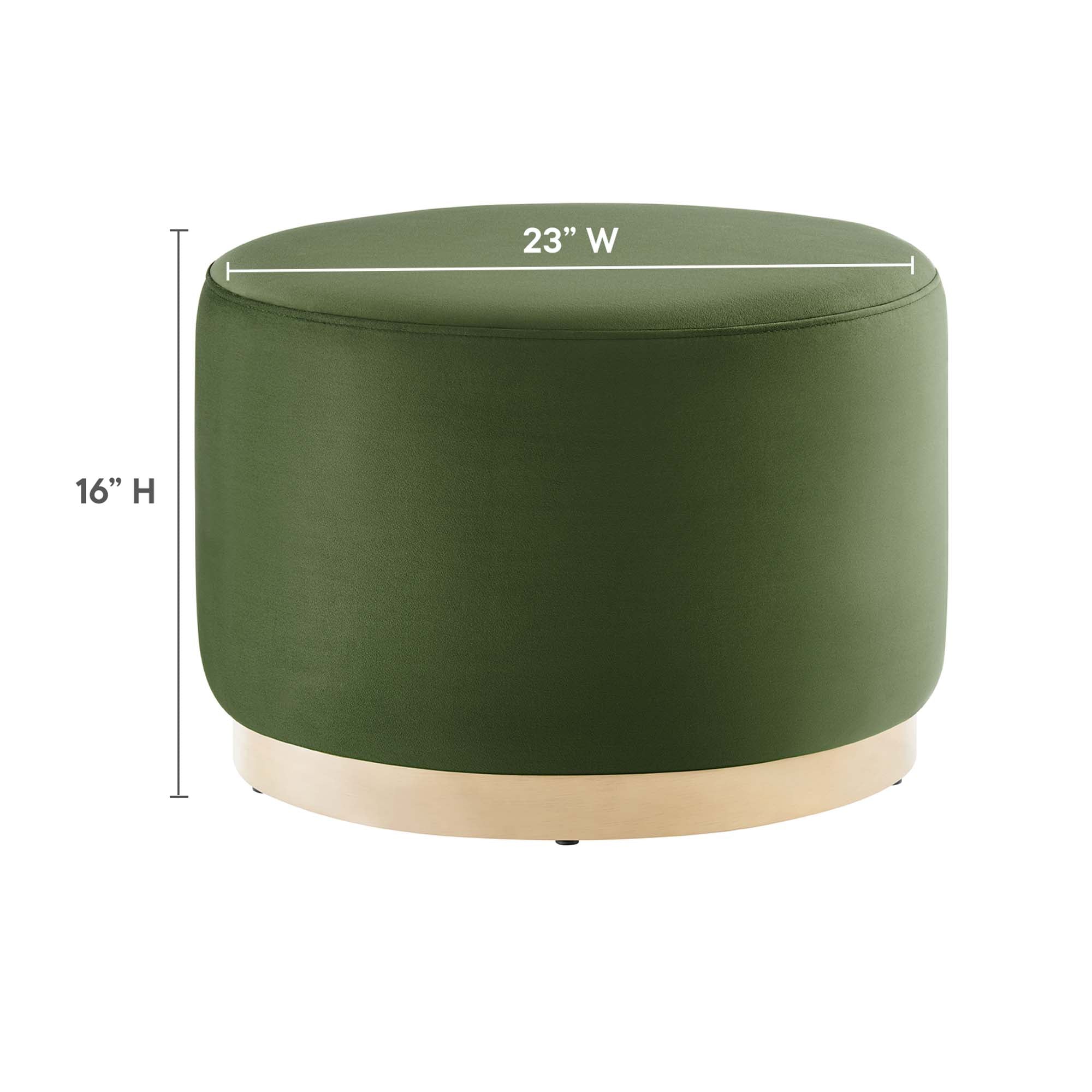 Modway Tilden Large 23" Round Performance Velvet Upholstered Ottoman