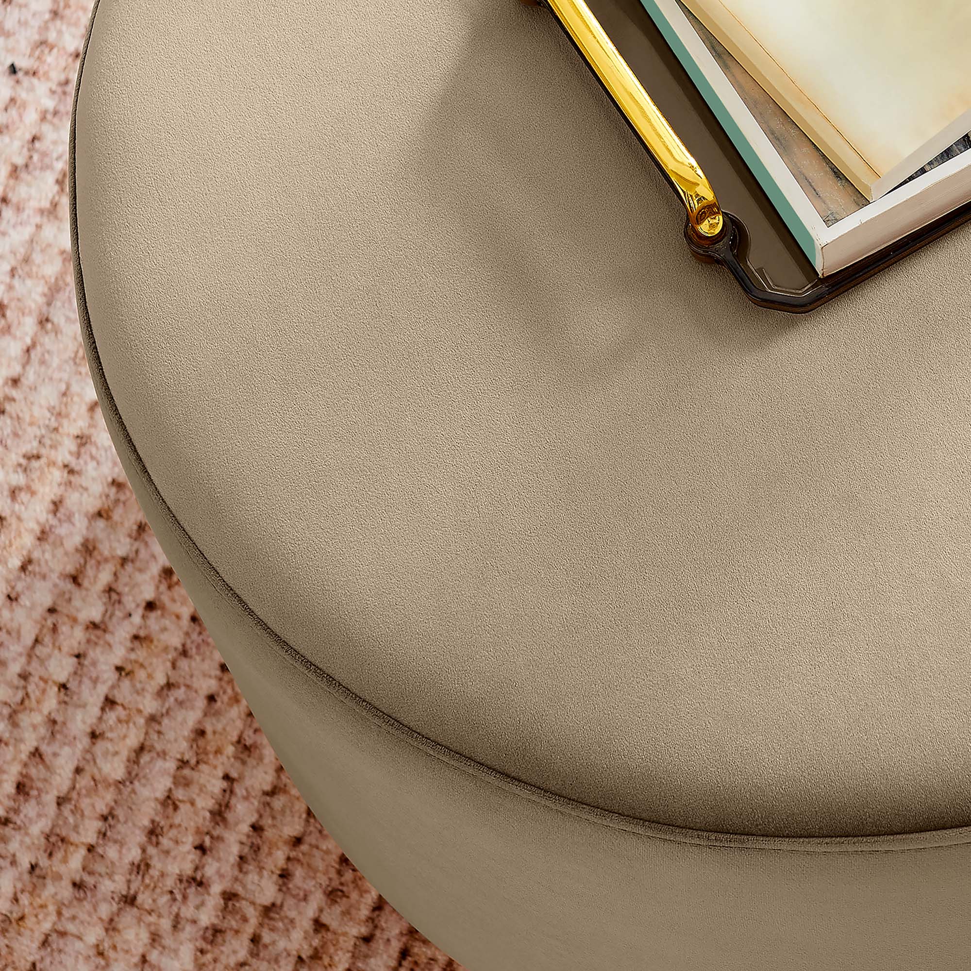 Modway Tilden Large 23" Round Performance Velvet Upholstered Ottoman