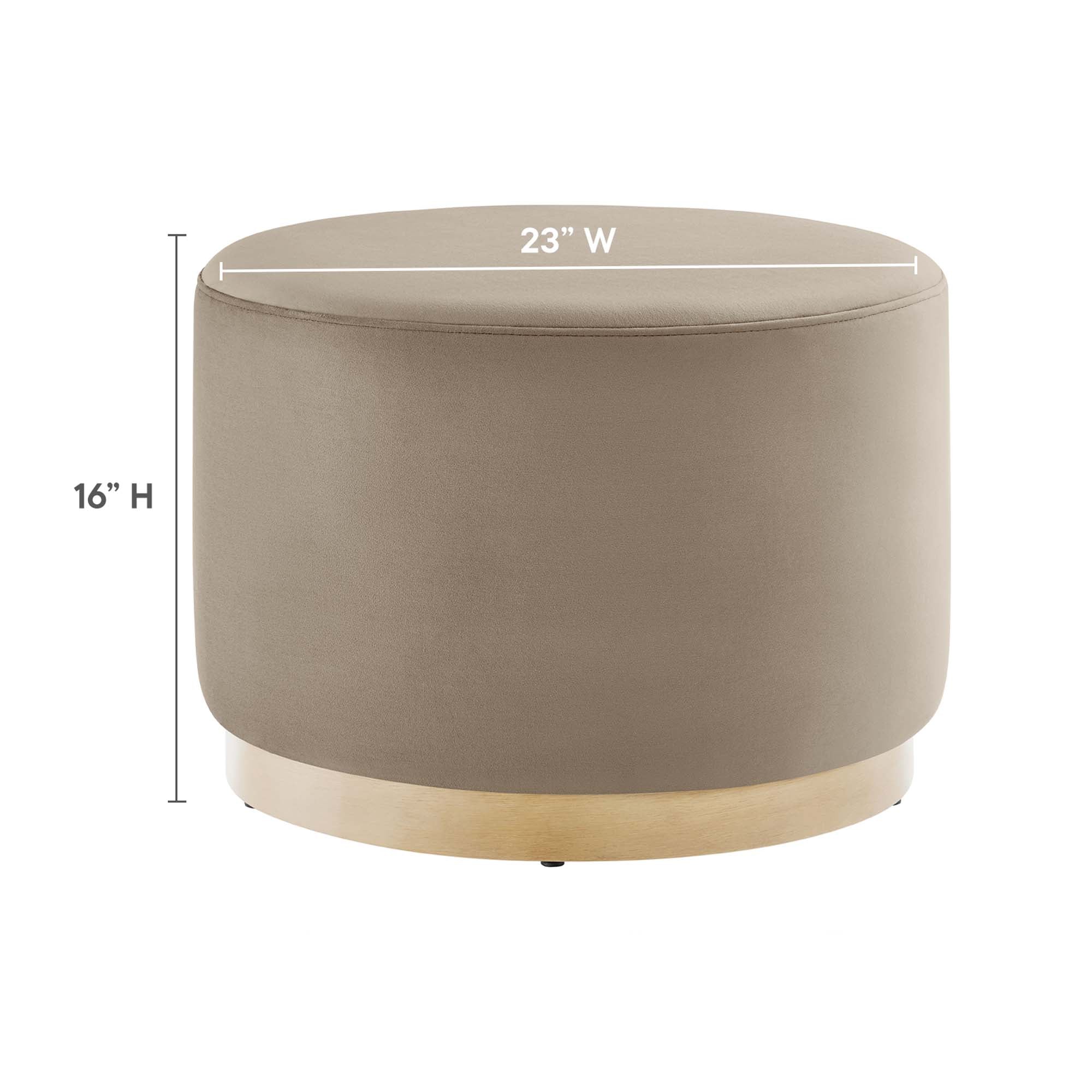 Modway Tilden Large 23" Round Performance Velvet Upholstered Ottoman
