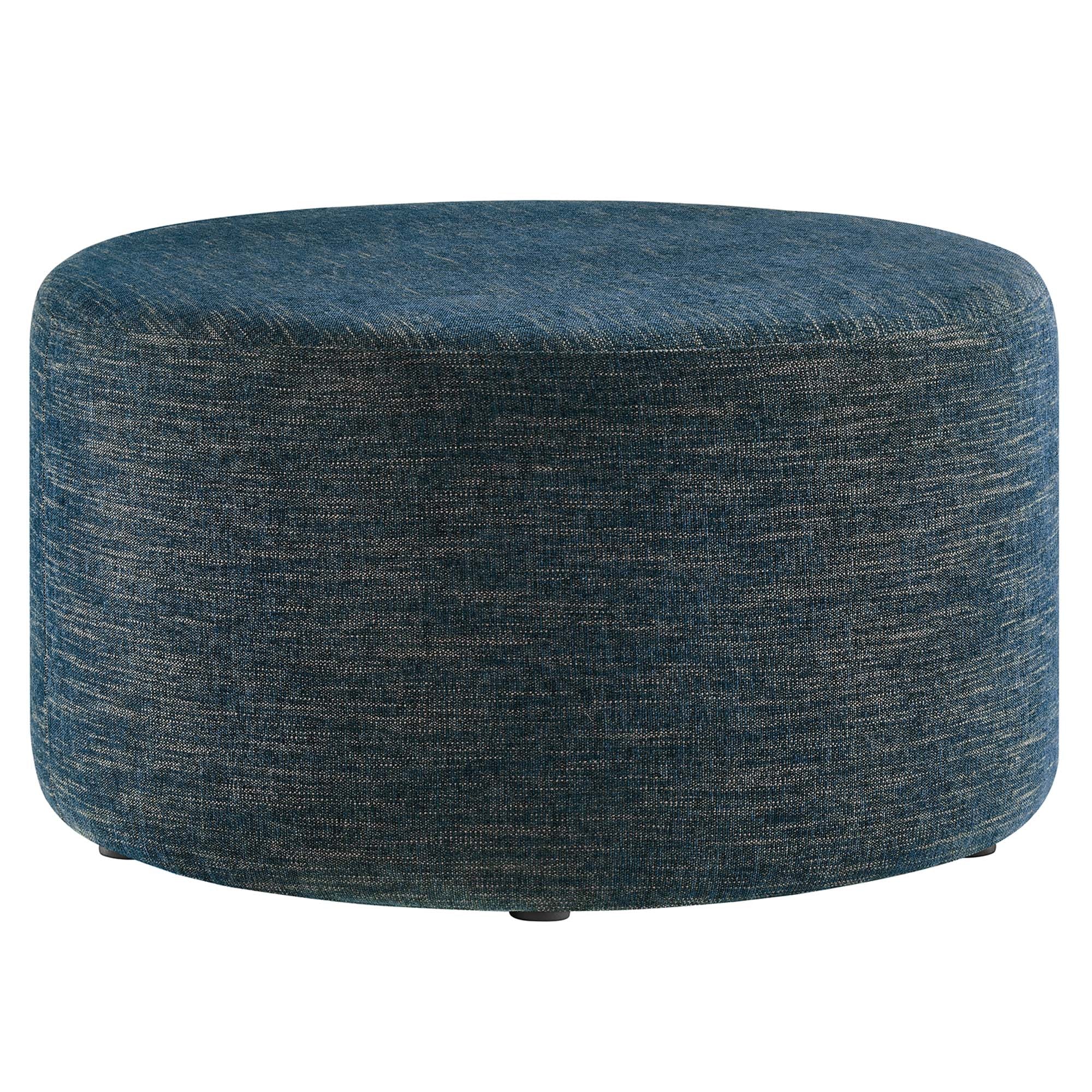 Modway Callum Large 29" Round Woven Heathered Fabric Upholstered Ottoman