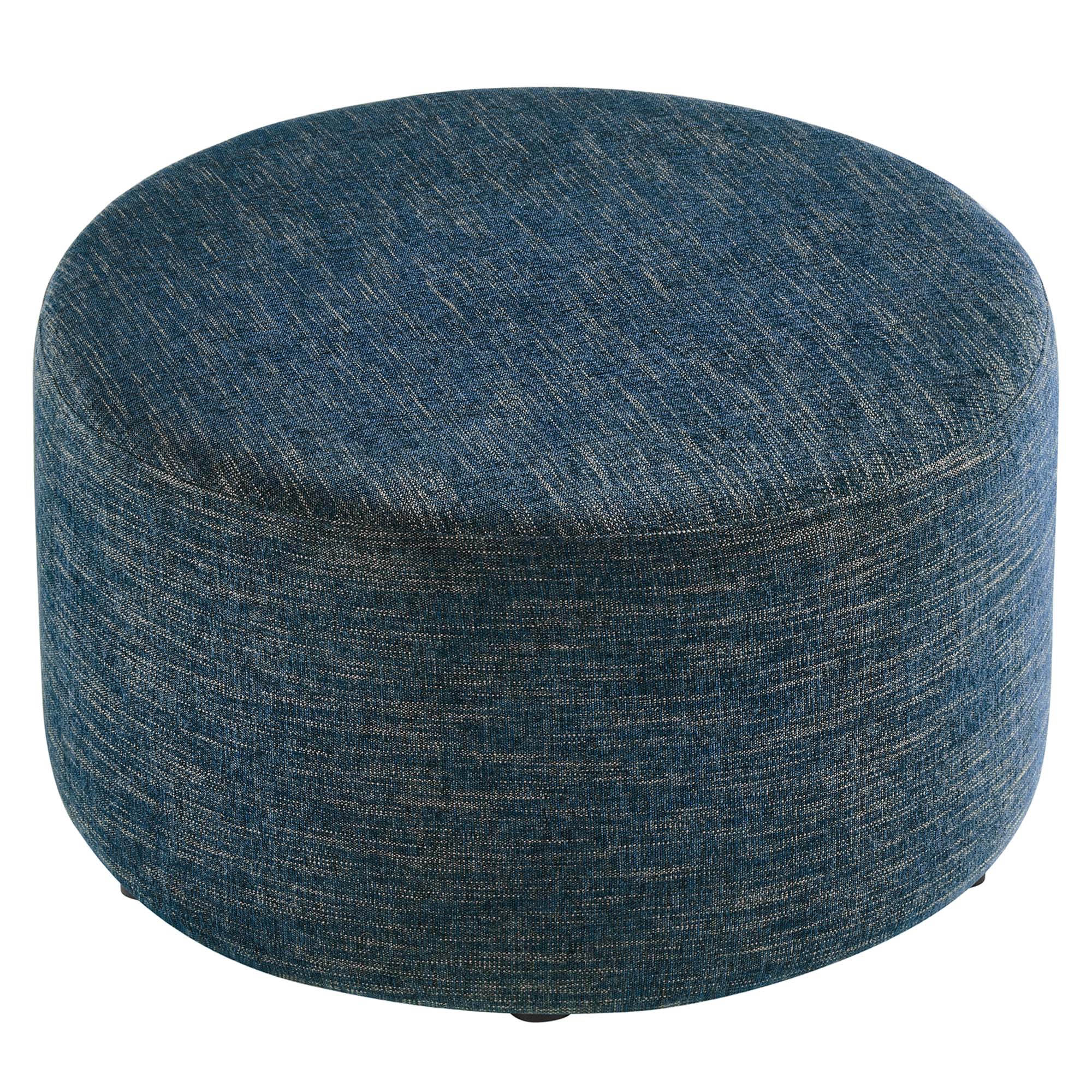 Modway Callum Large 29" Round Woven Heathered Fabric Upholstered Ottoman