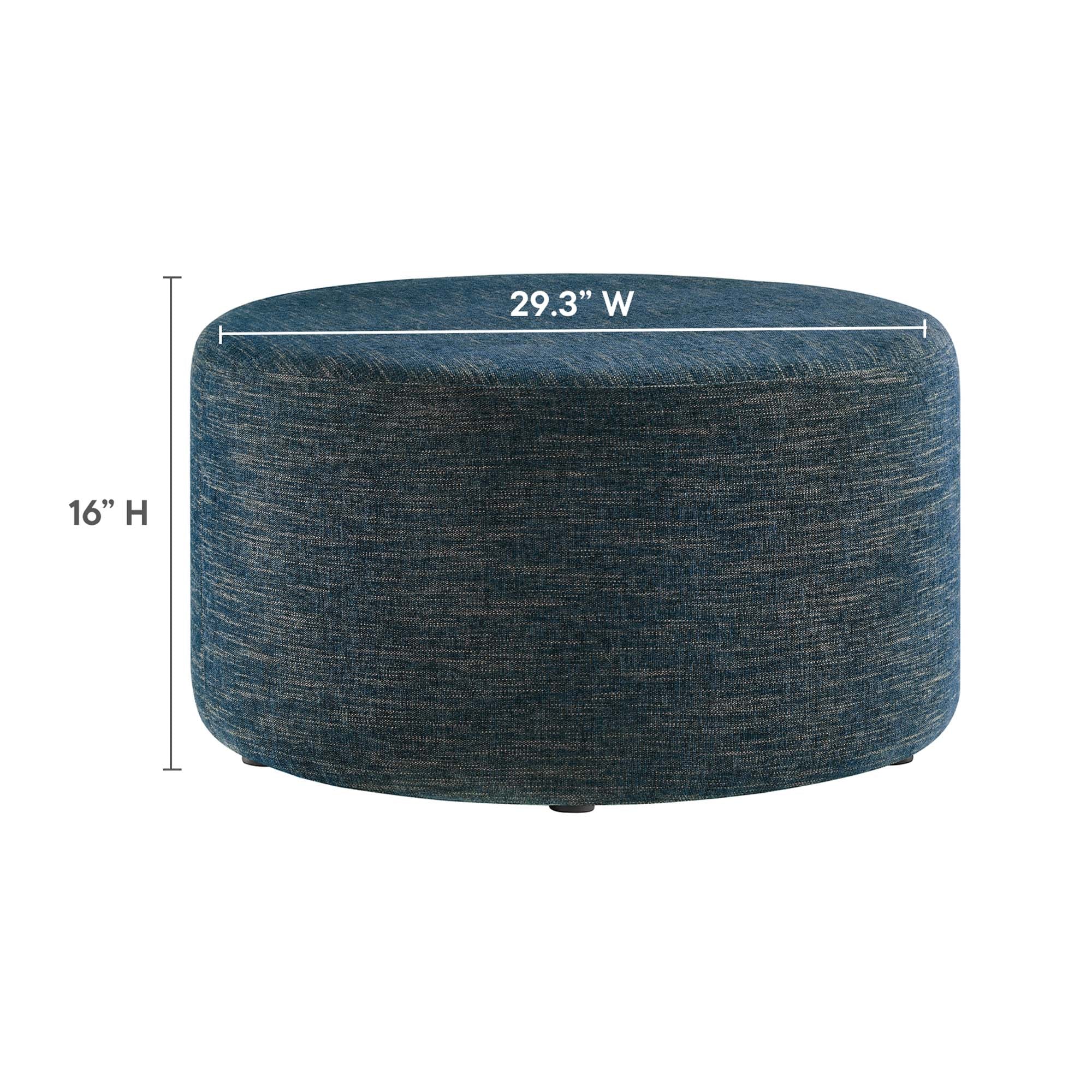 Modway Callum Large 29" Round Woven Heathered Fabric Upholstered Ottoman