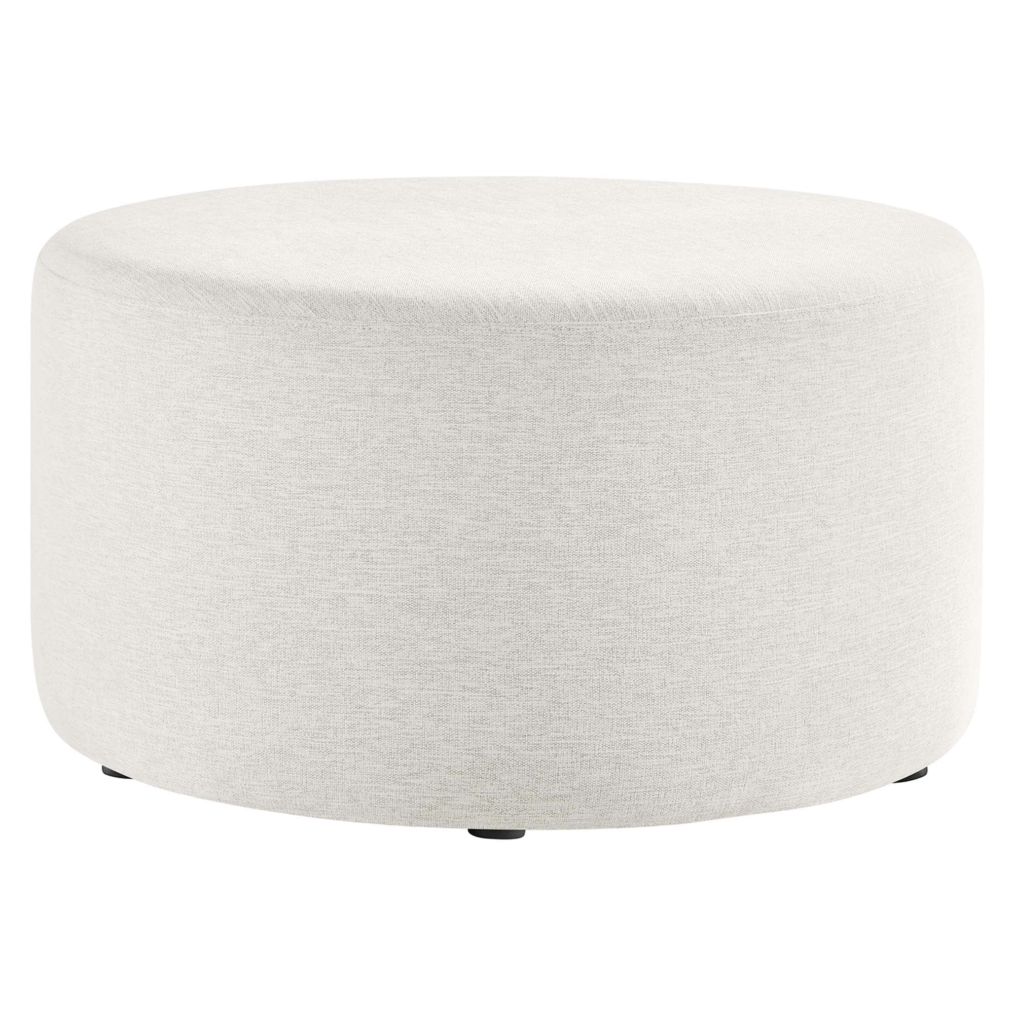 Modway Callum Large 29" Round Woven Heathered Fabric Upholstered Ottoman