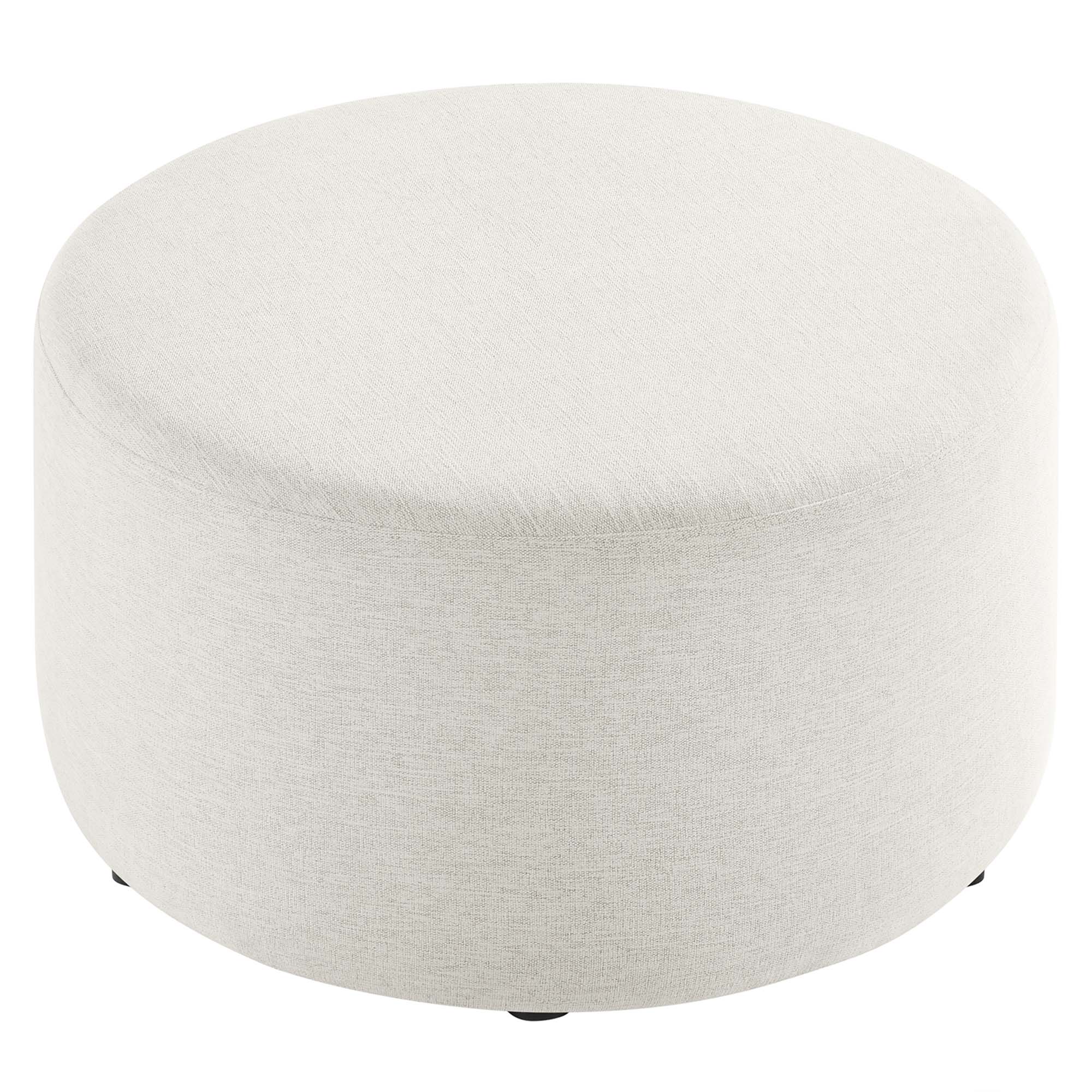 Modway Callum Large 29" Round Woven Heathered Fabric Upholstered Ottoman